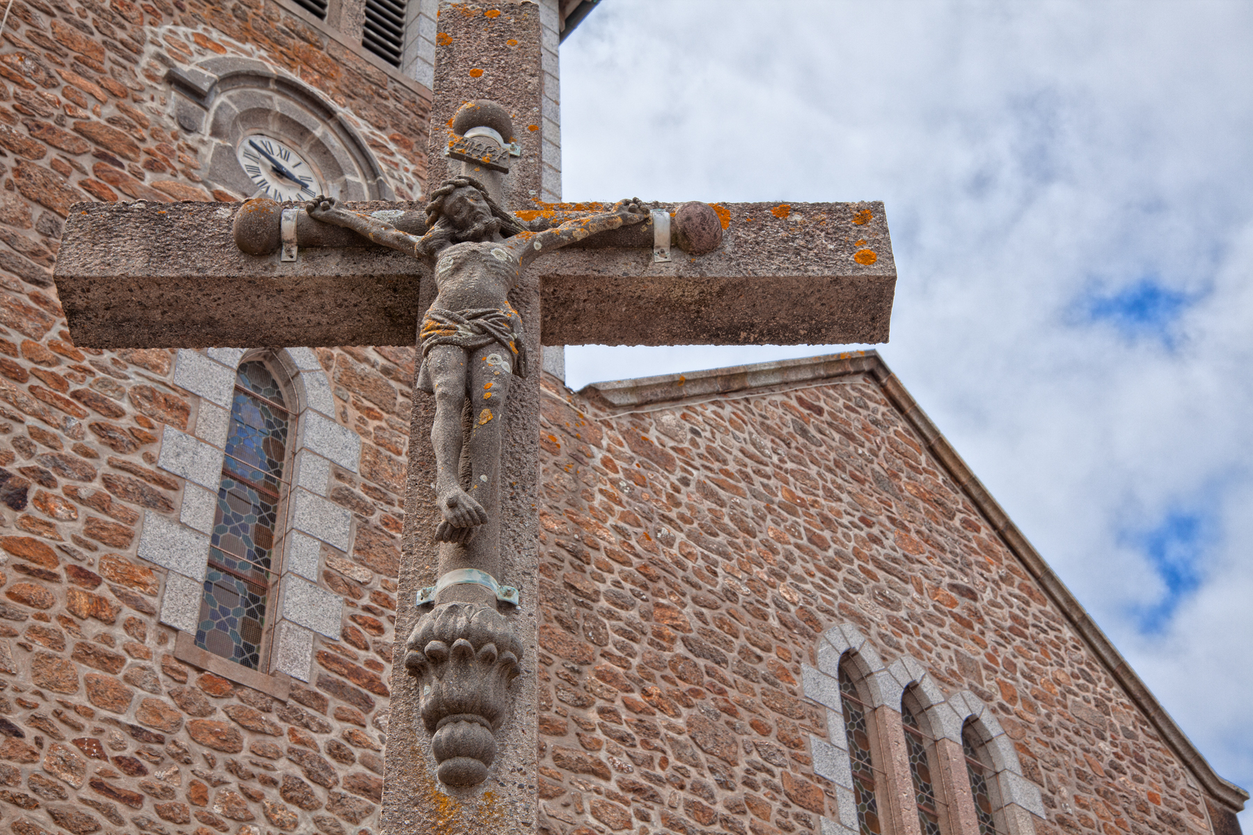 Stone crucifix - hdr photo