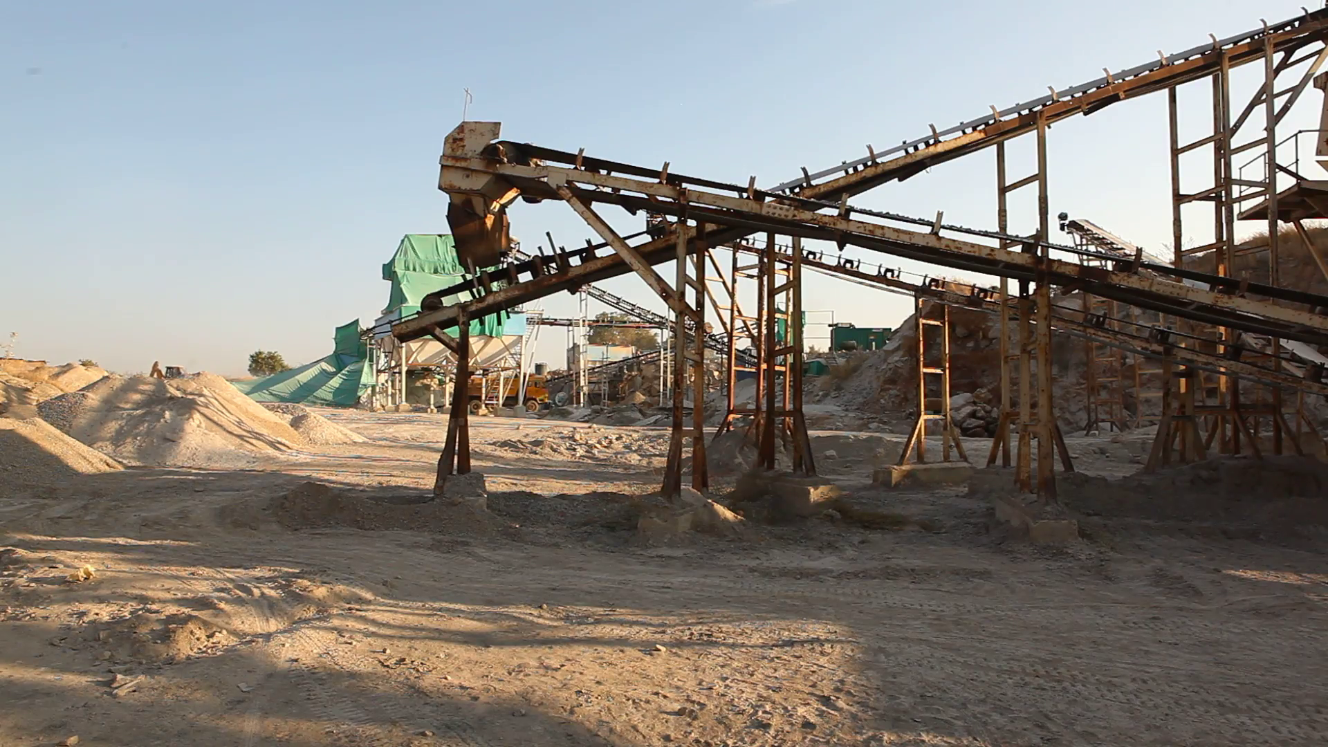 Stone crusher in mine quarry Stock Video Footage - Videoblocks