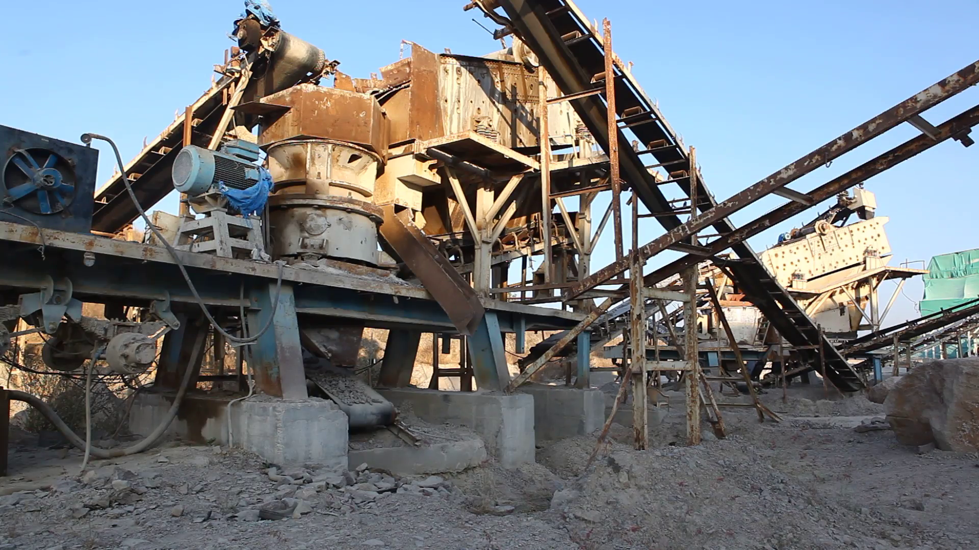 Stone crusher in mine quarry Stock Video Footage - Videoblocks