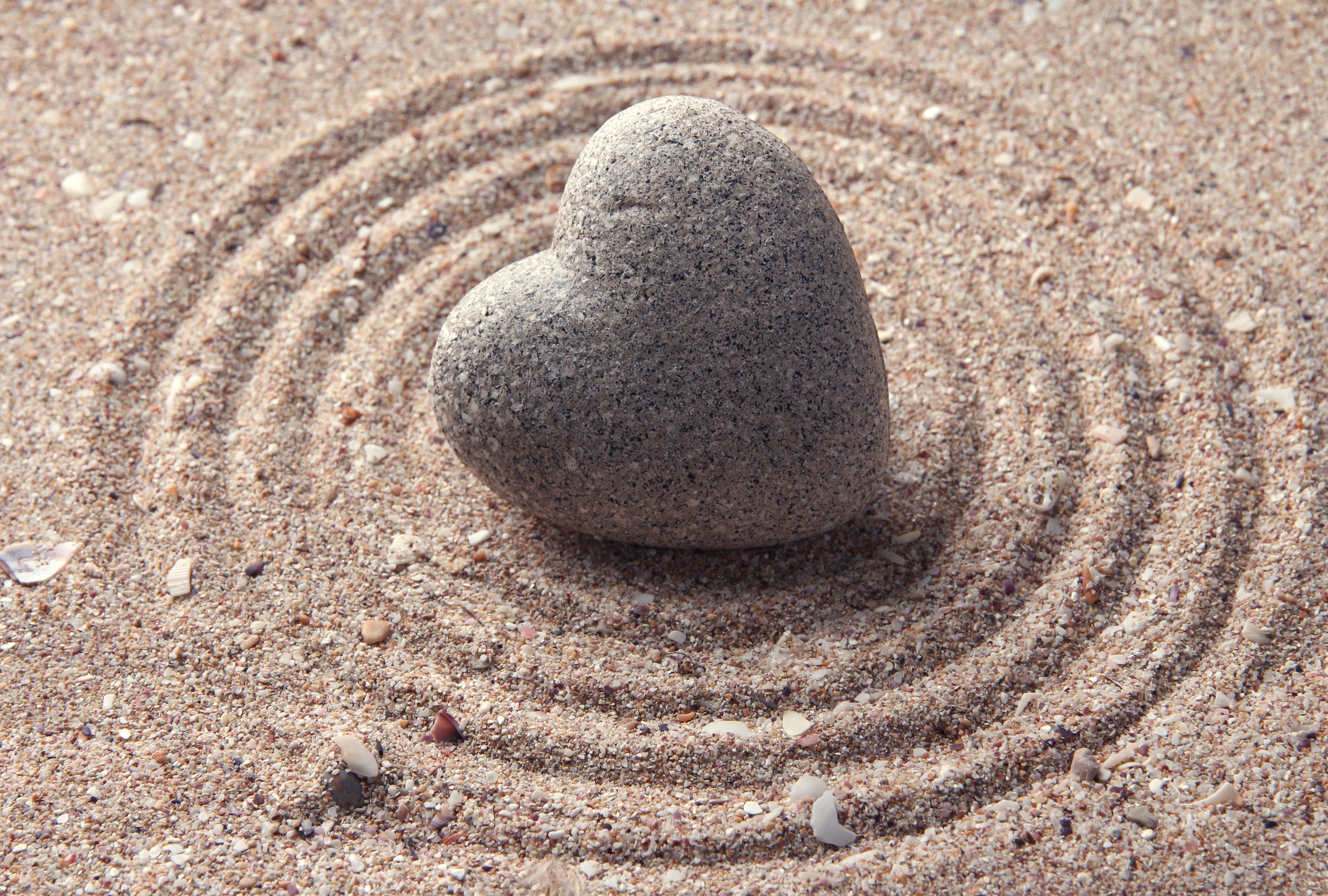 Zen Stone Heart Shaped on Sand HD Wallpaper|Love Wallpapers Free ...