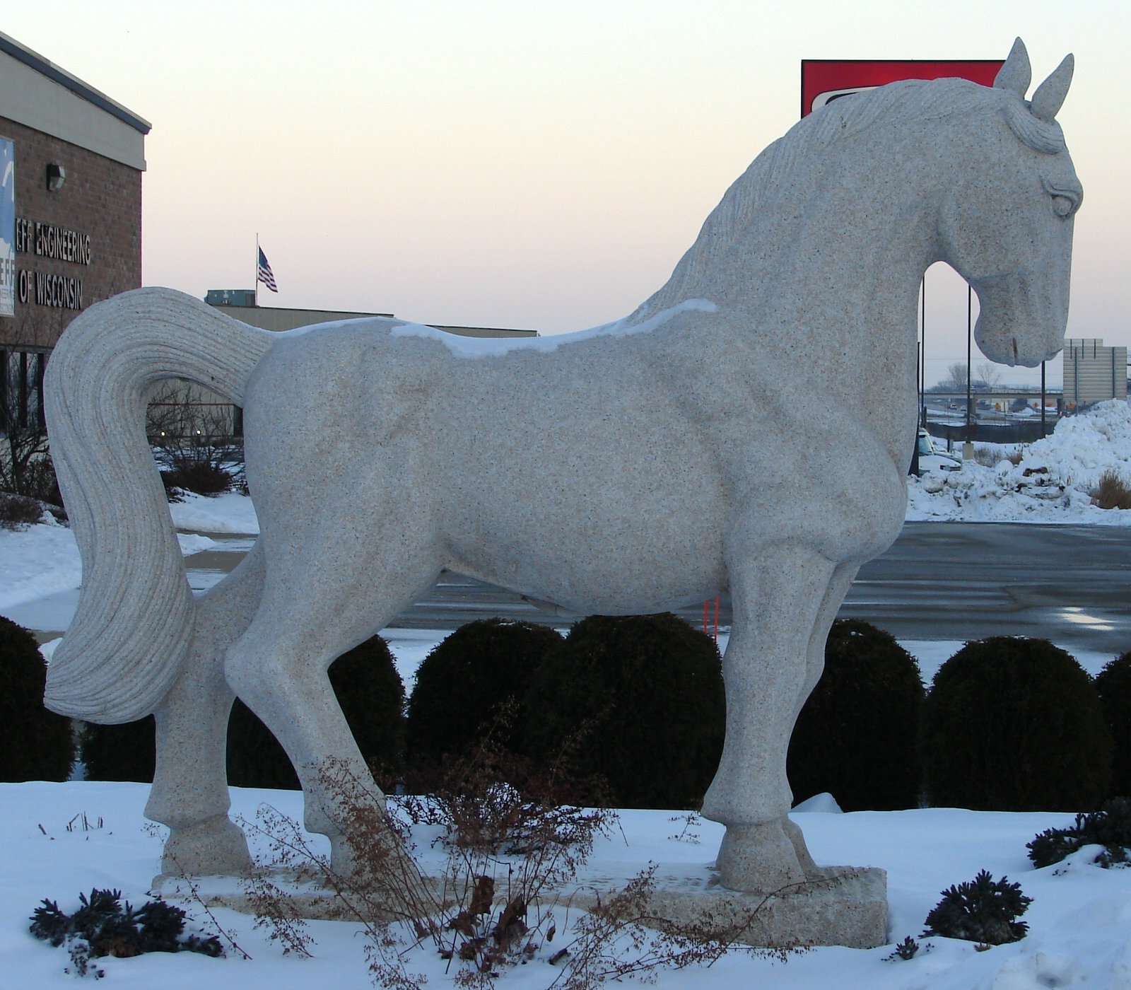 Stone Horse Statue in the Snow by FantasyStock on DeviantArt