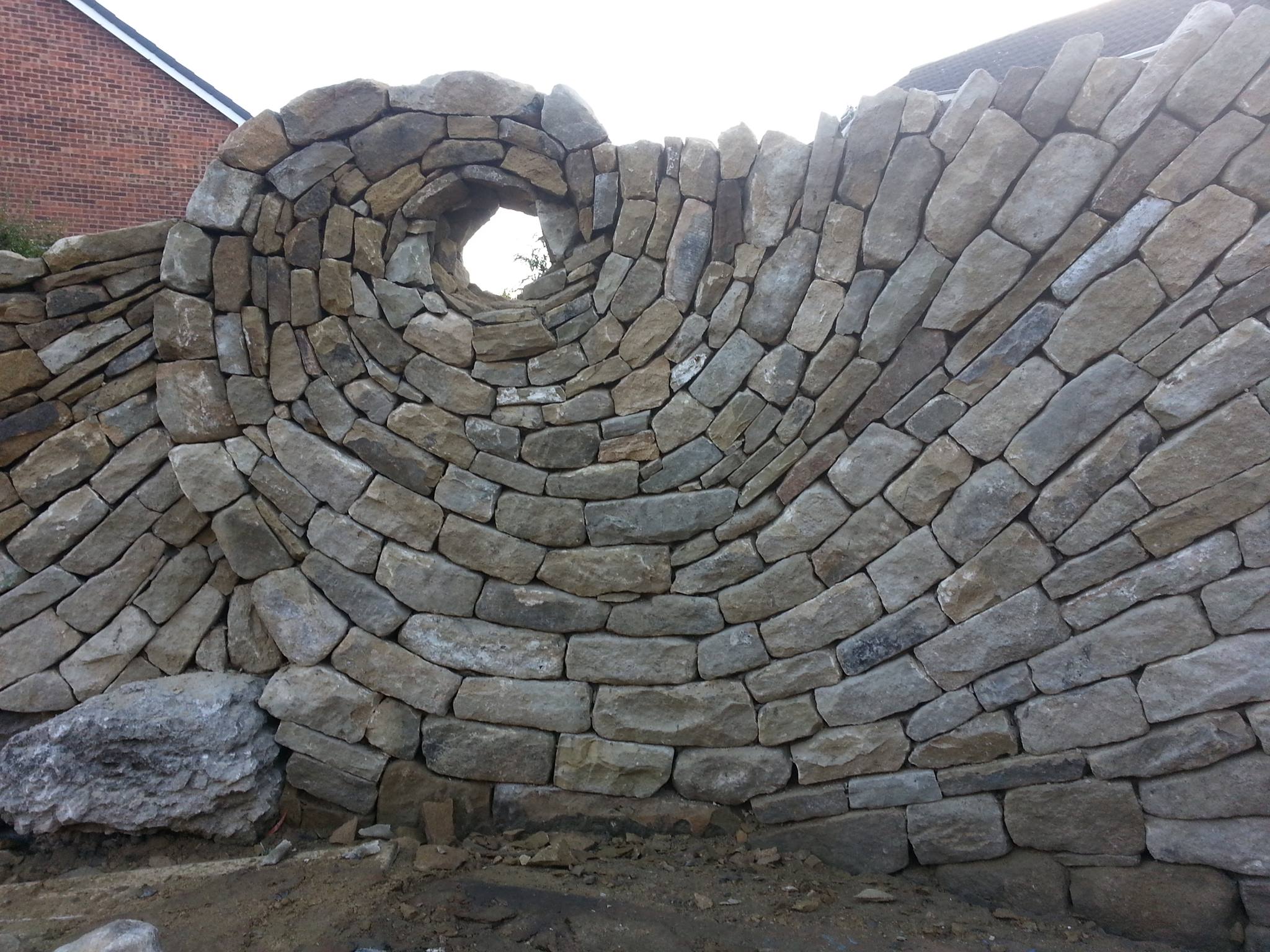 Stone Wave Wall Landscaping Pinterest Walls And Intended For Art ...