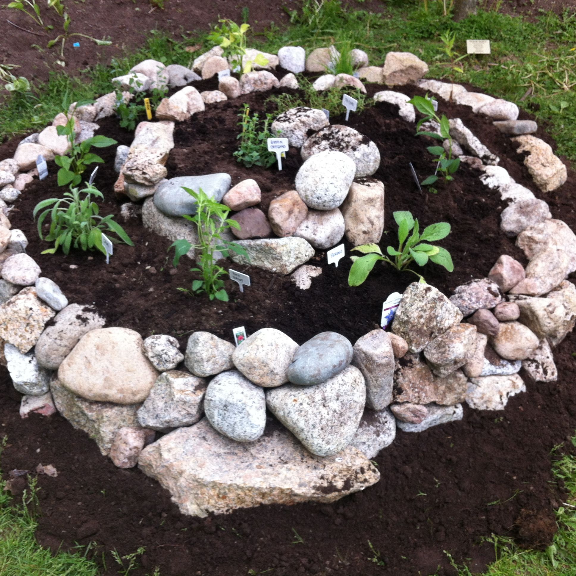 Building a herb spiral at Oxford School | Herb spiral, Spiral and Herbs