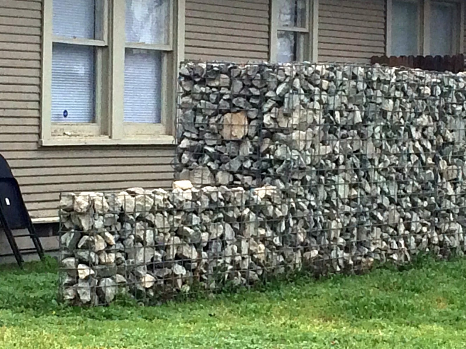 Stones inside fence photo