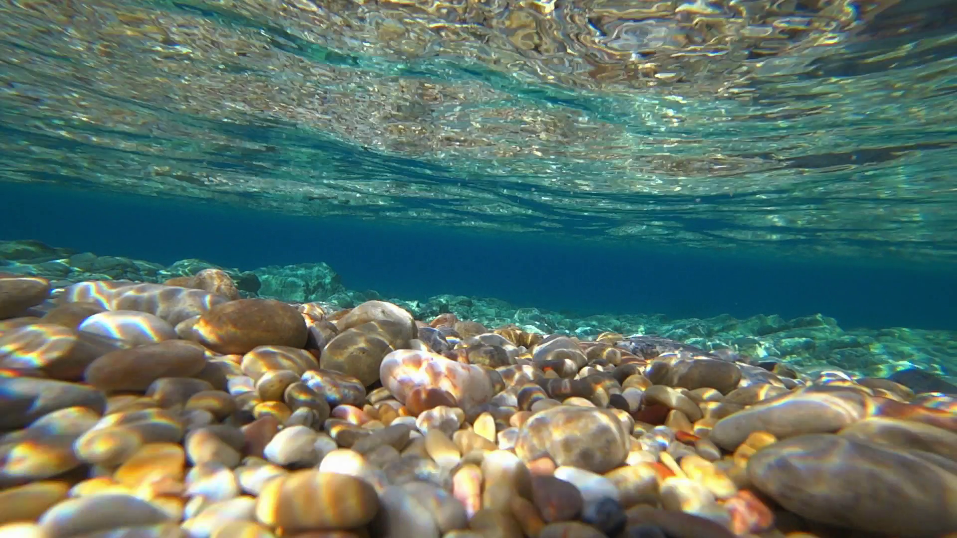 Underwater ocean scene view with colored stones Stock Video Footage ...