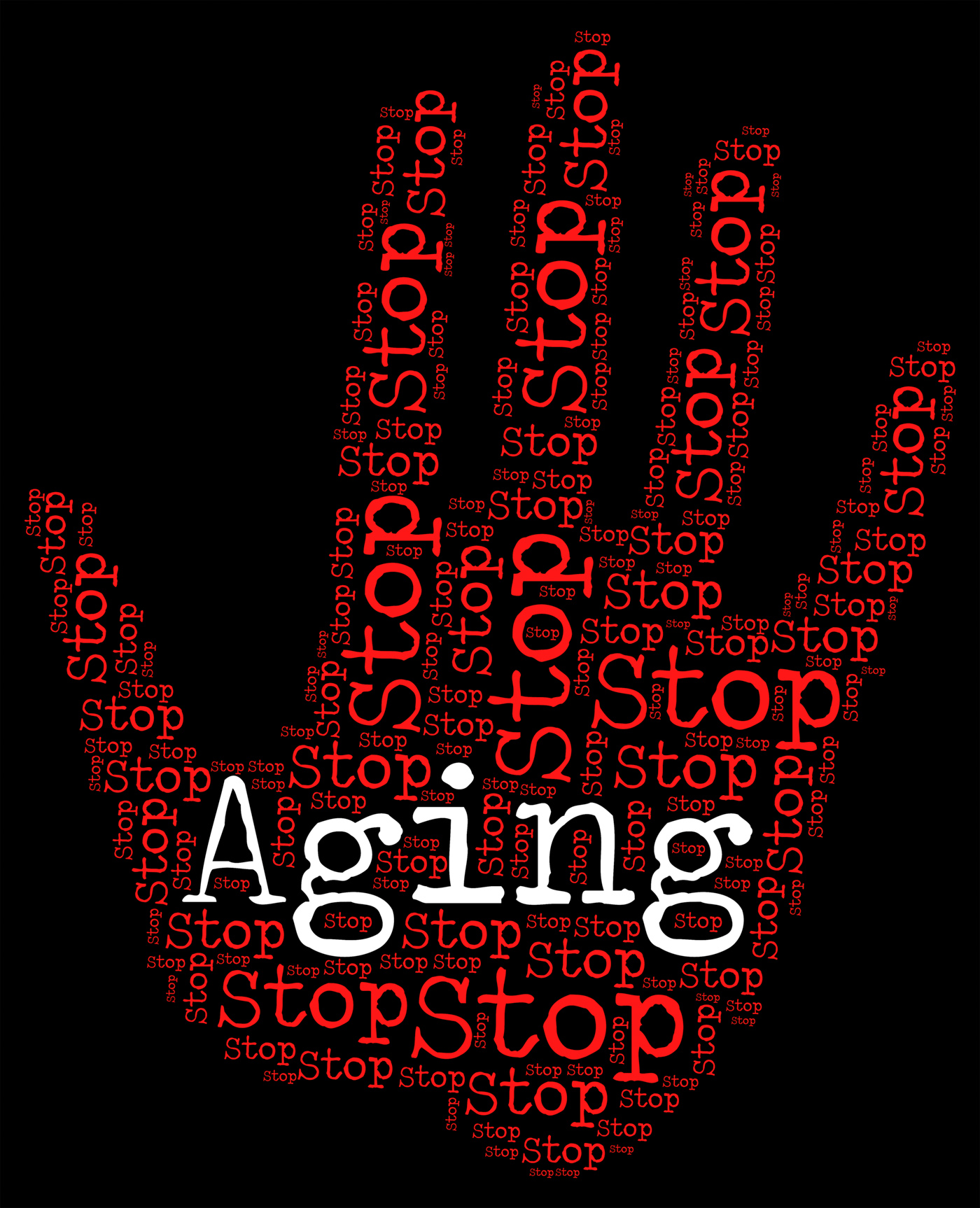 Stop aging shows getting old and caution photo