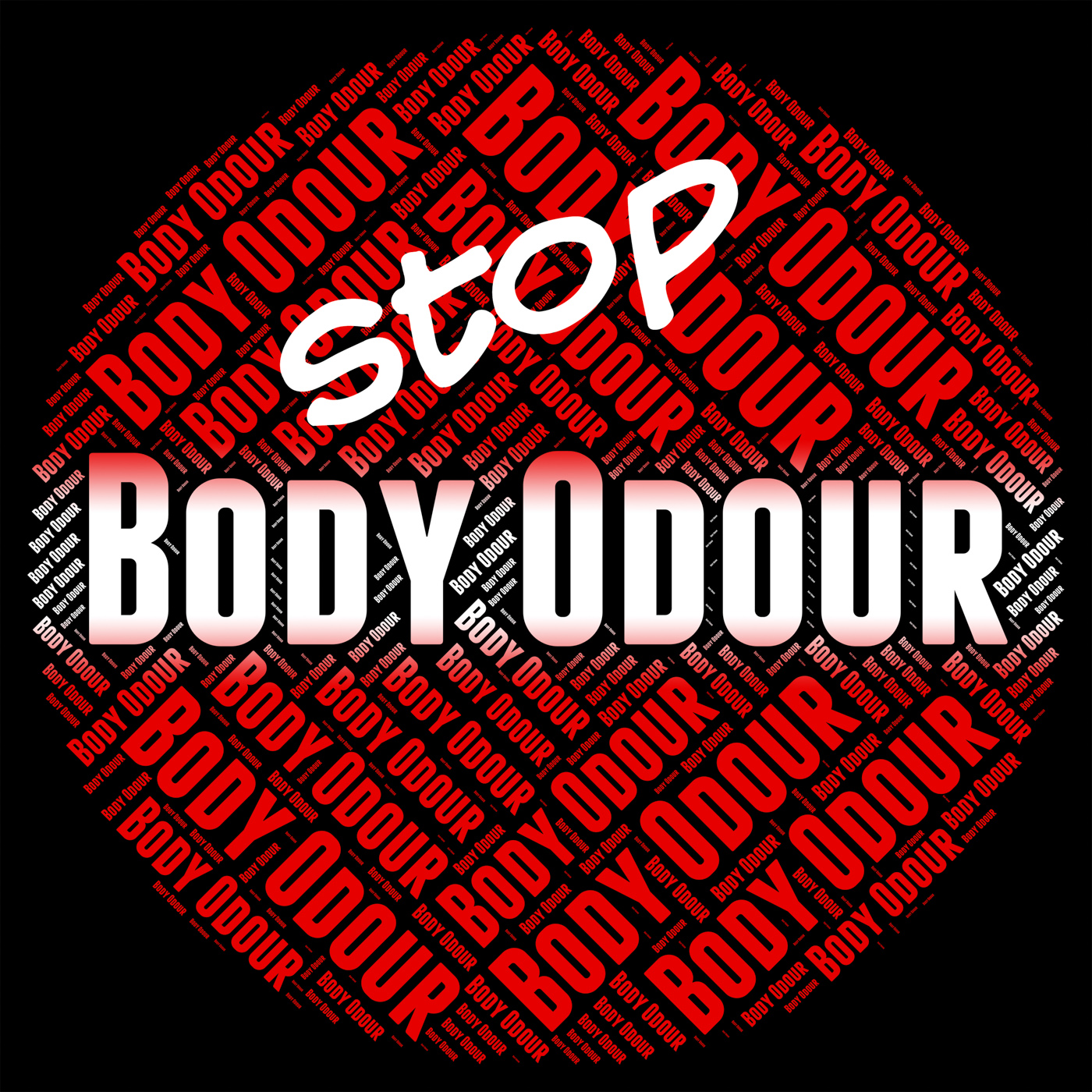 Stop body odour indicates warning sign and aroma photo
