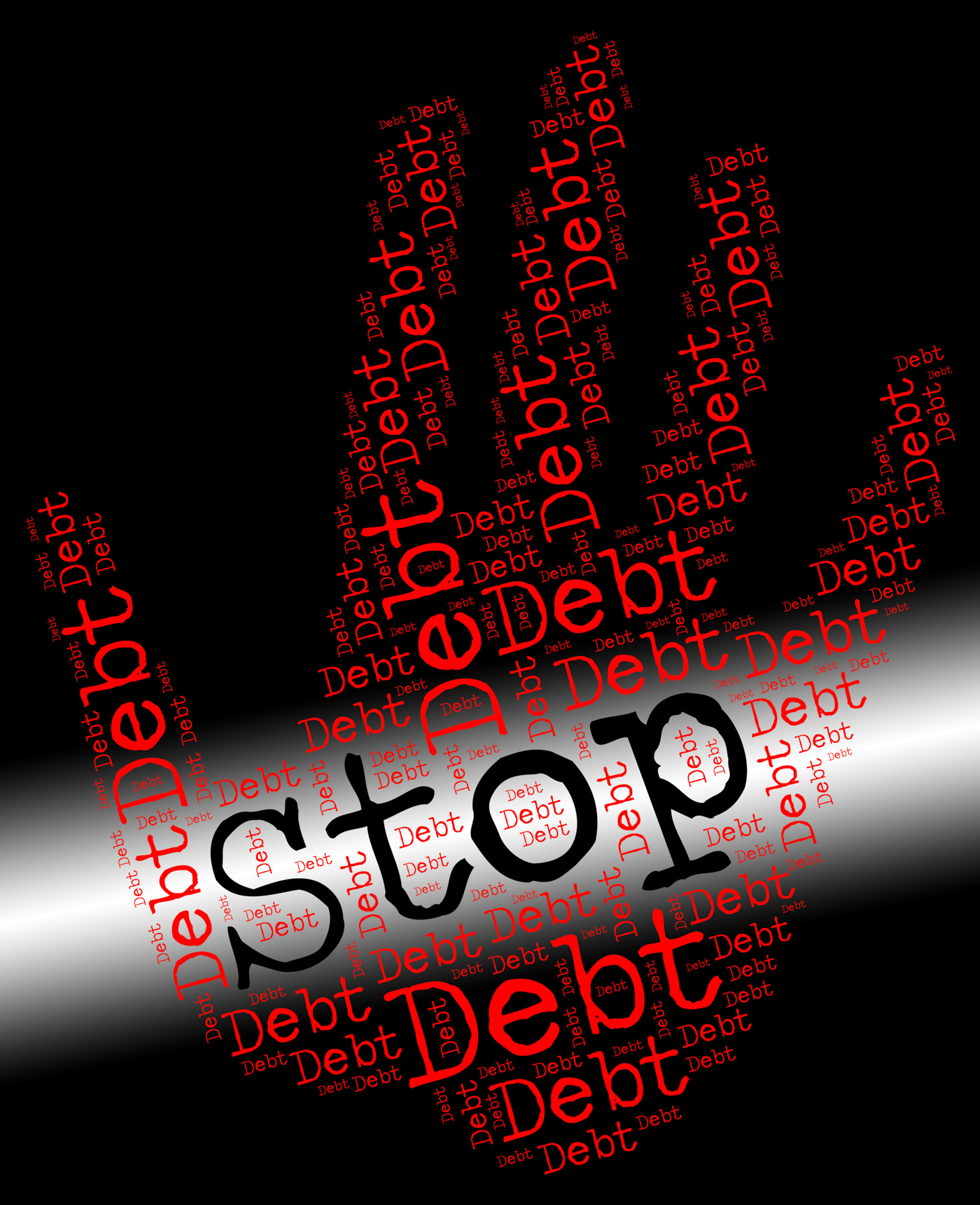 Stop debt represents financial obligation and arrears photo