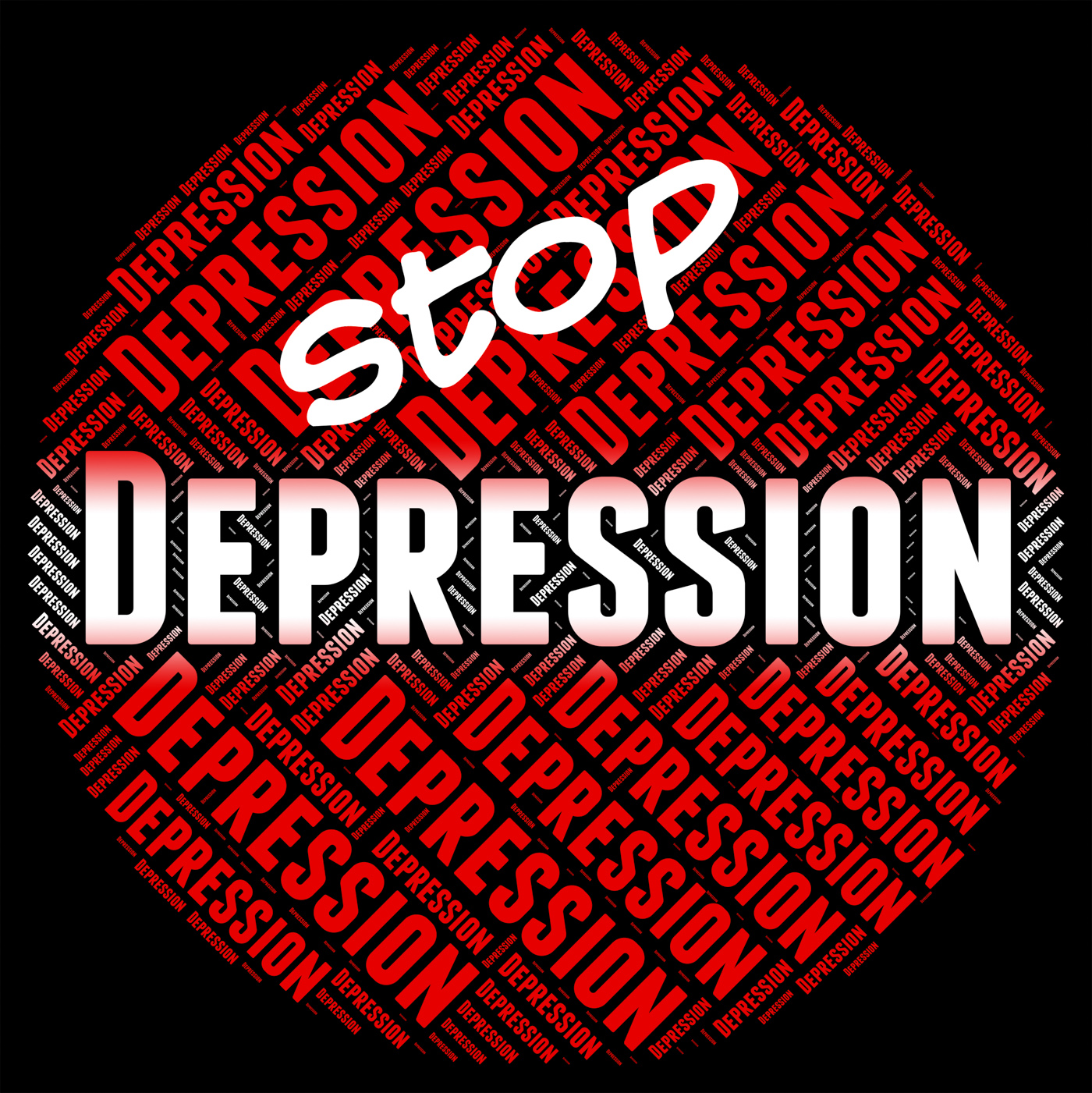 Stop depression represents lost hope and anxious photo