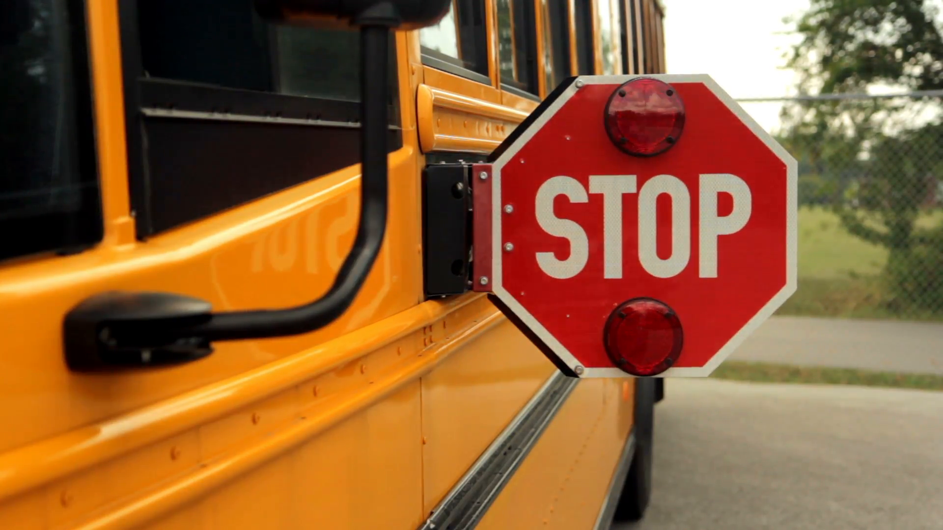 School Bus Stop Sign Arm Stock Video Footage - Videoblocks