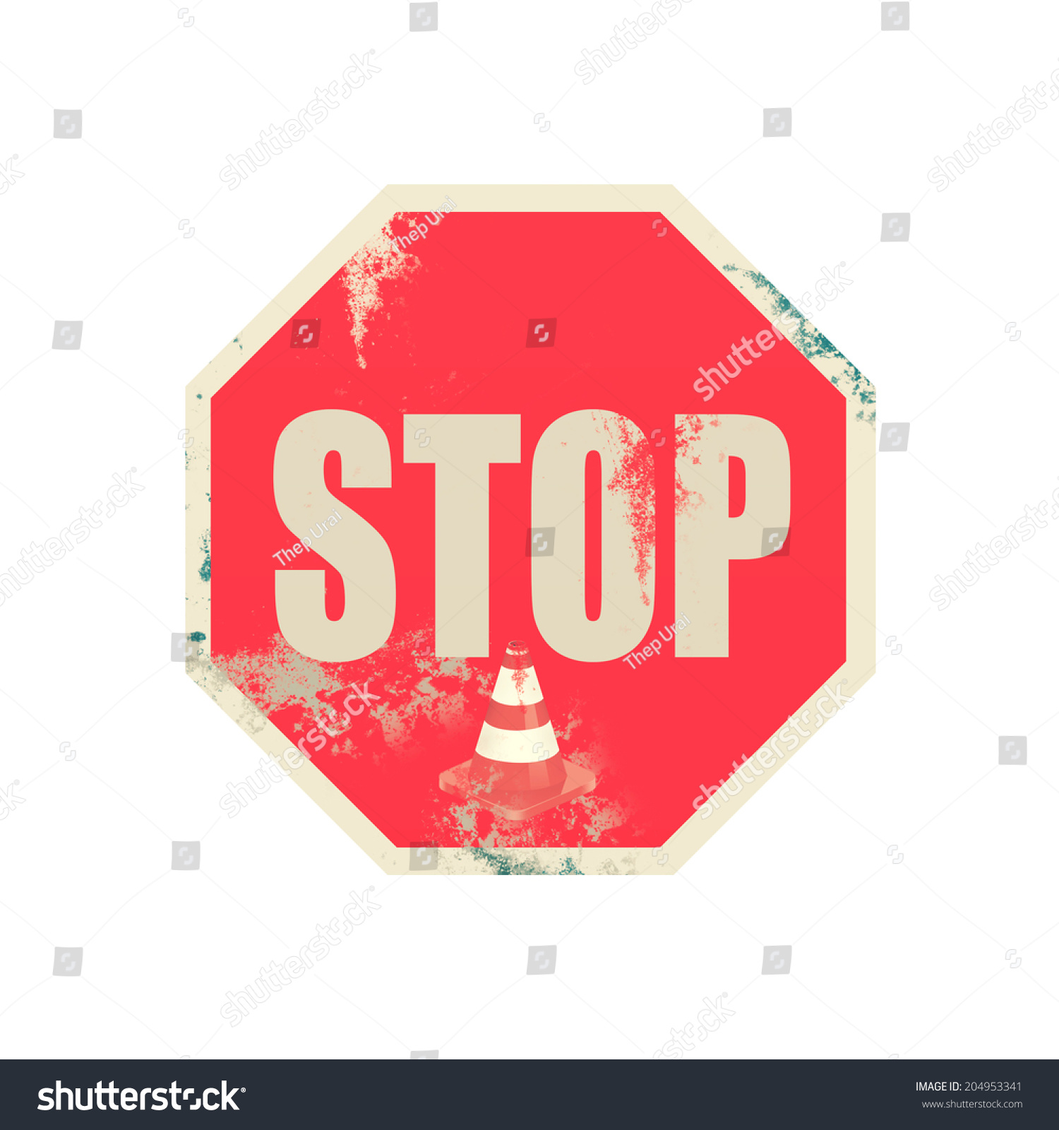 Grunge On Stop Sign Stock Illustration 204953341 - Shutterstock