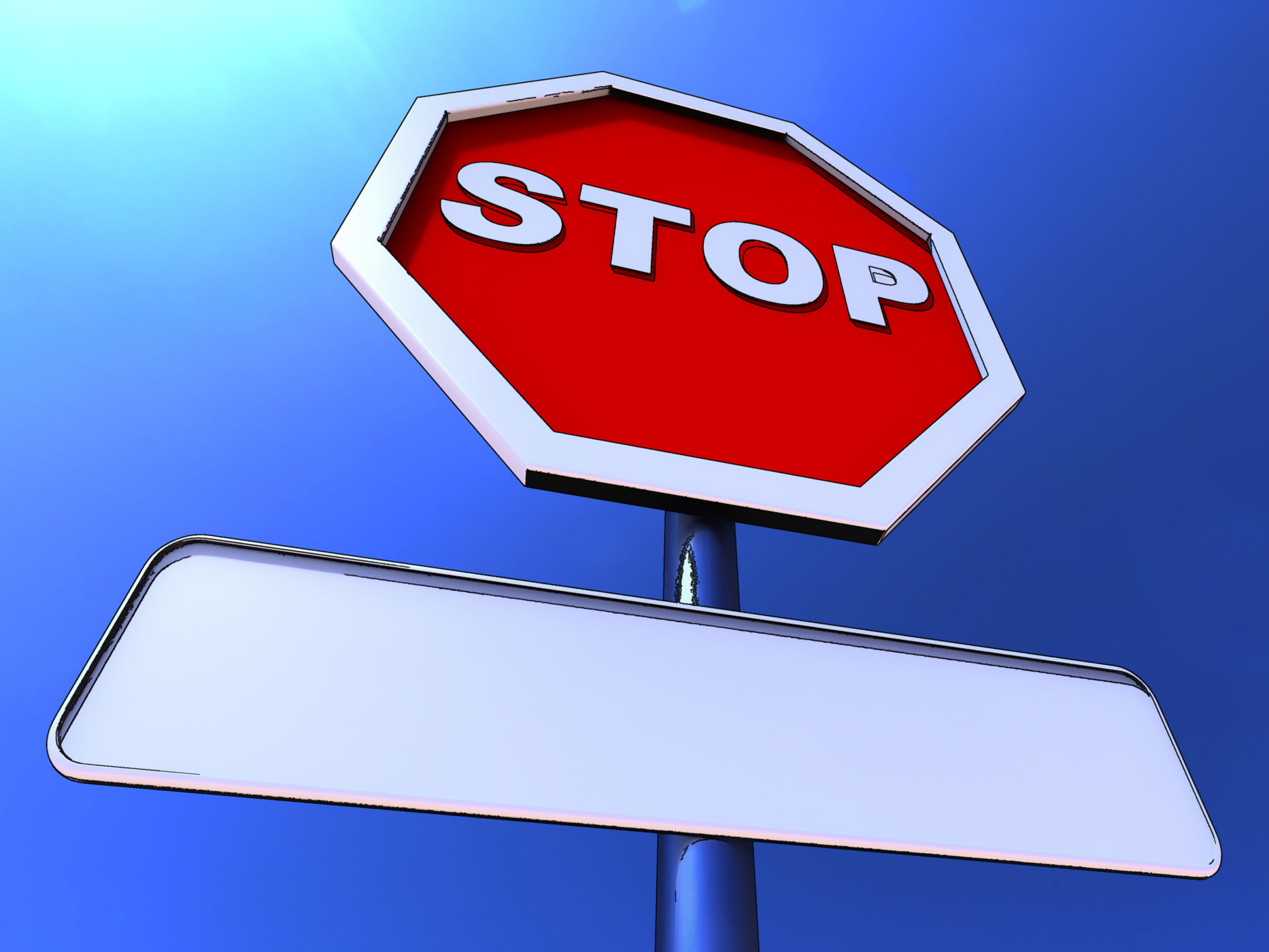 Stop sign with blank copy space for message photo