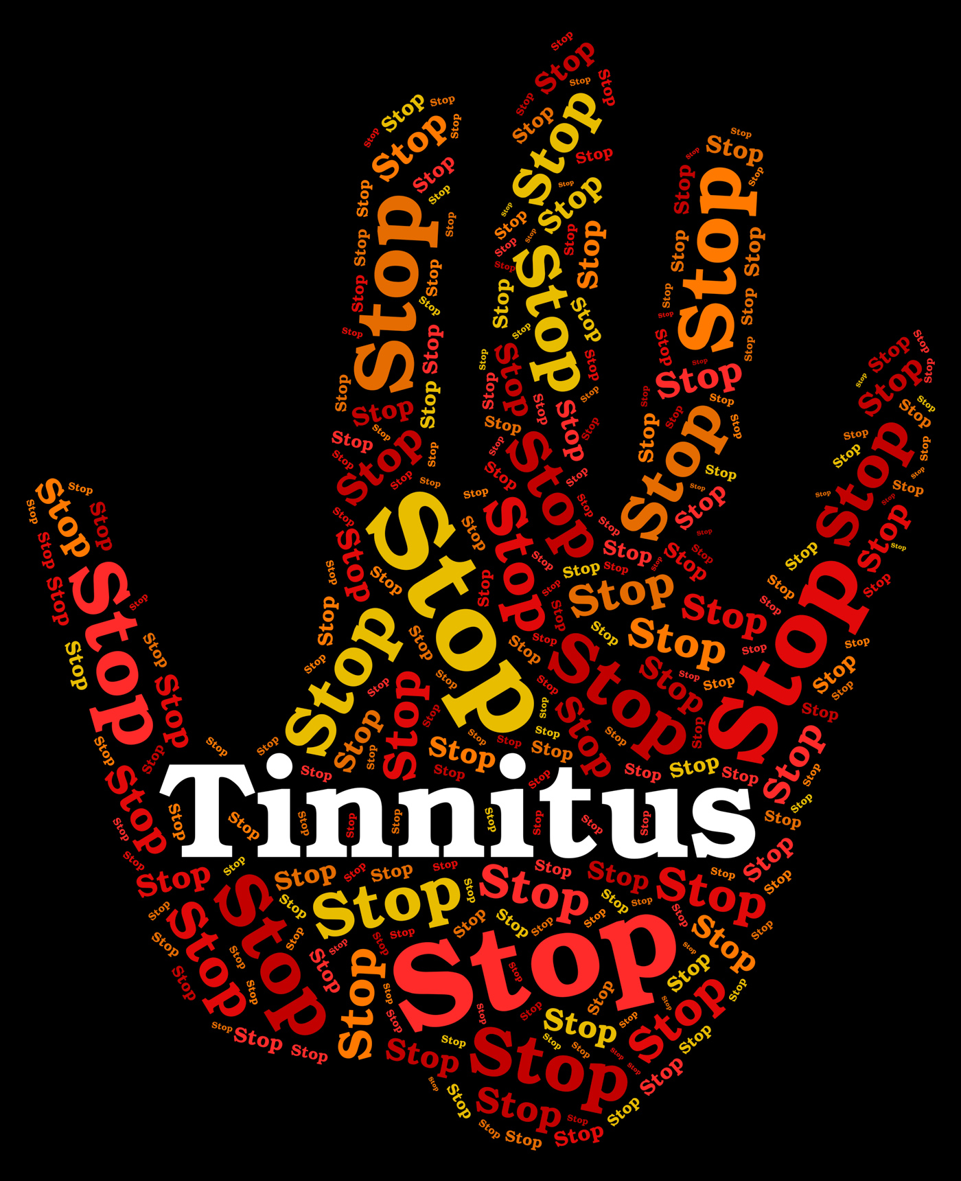 Stop tinnitus indicates warning sign and control photo