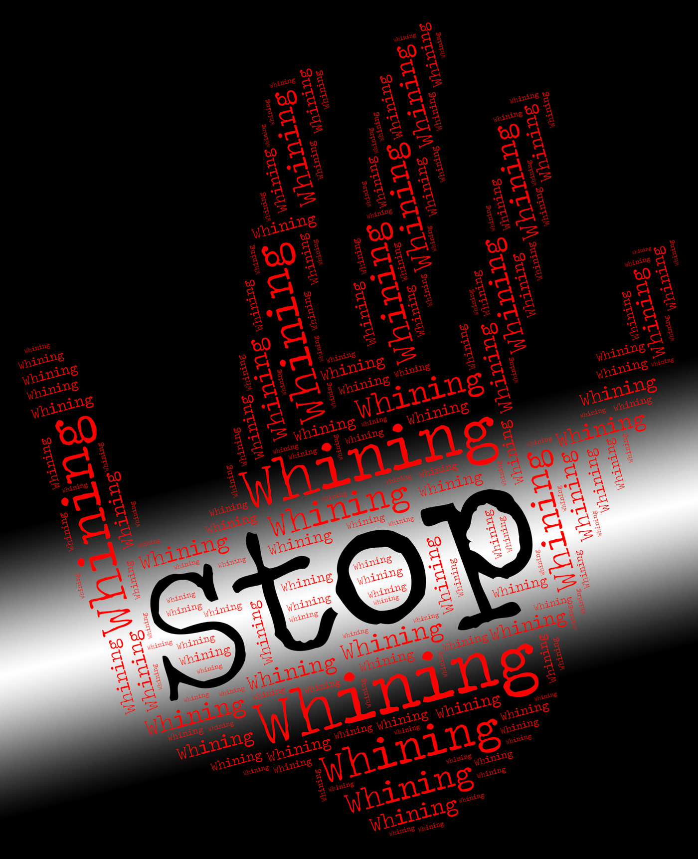 Stop whining represents warning sign and bellyache photo