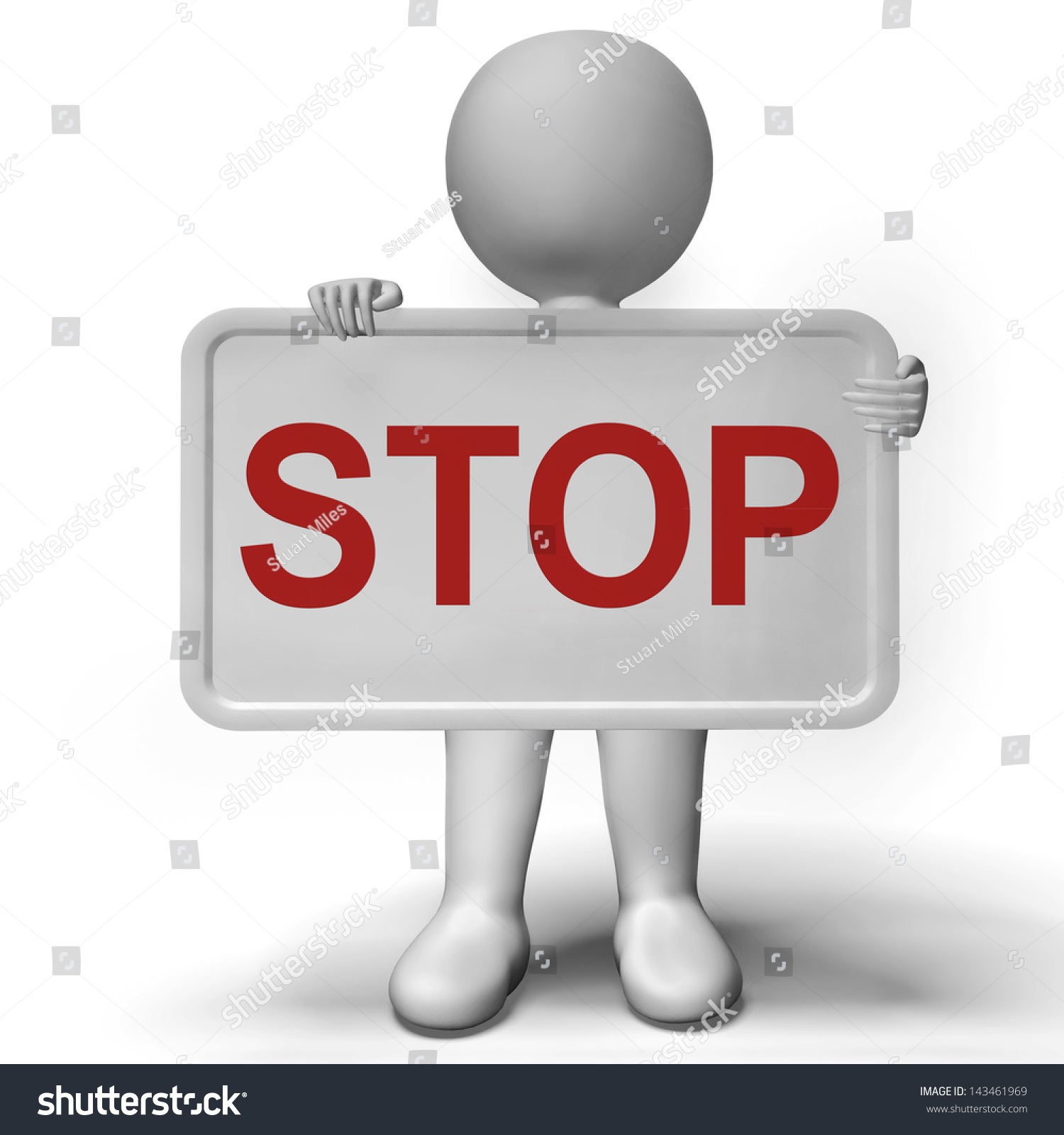 Stop Sign Showing Denial Panic Negativity Stock Illustration ...