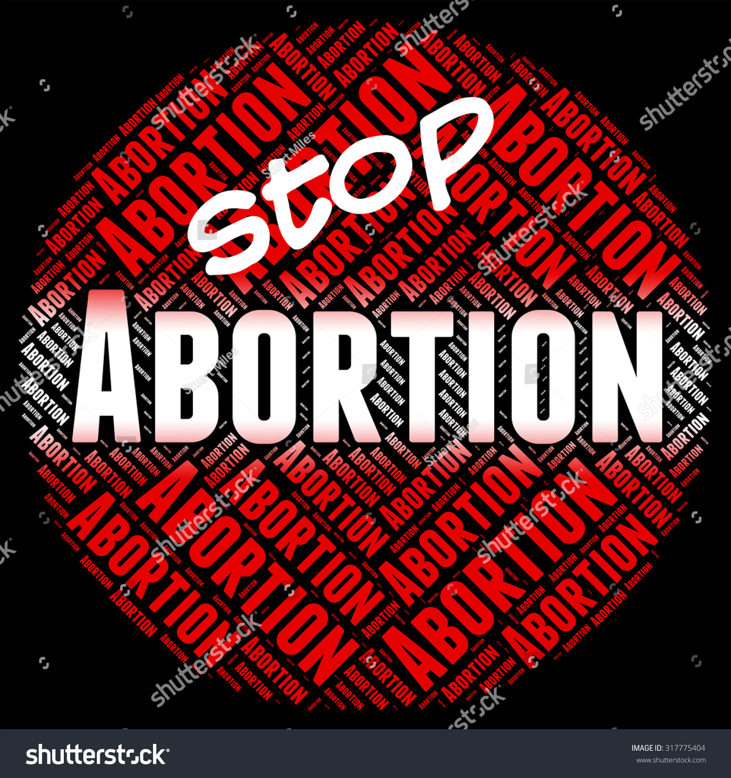 Stop Abortion Representing Warning Sign Control Stock Illustration ...