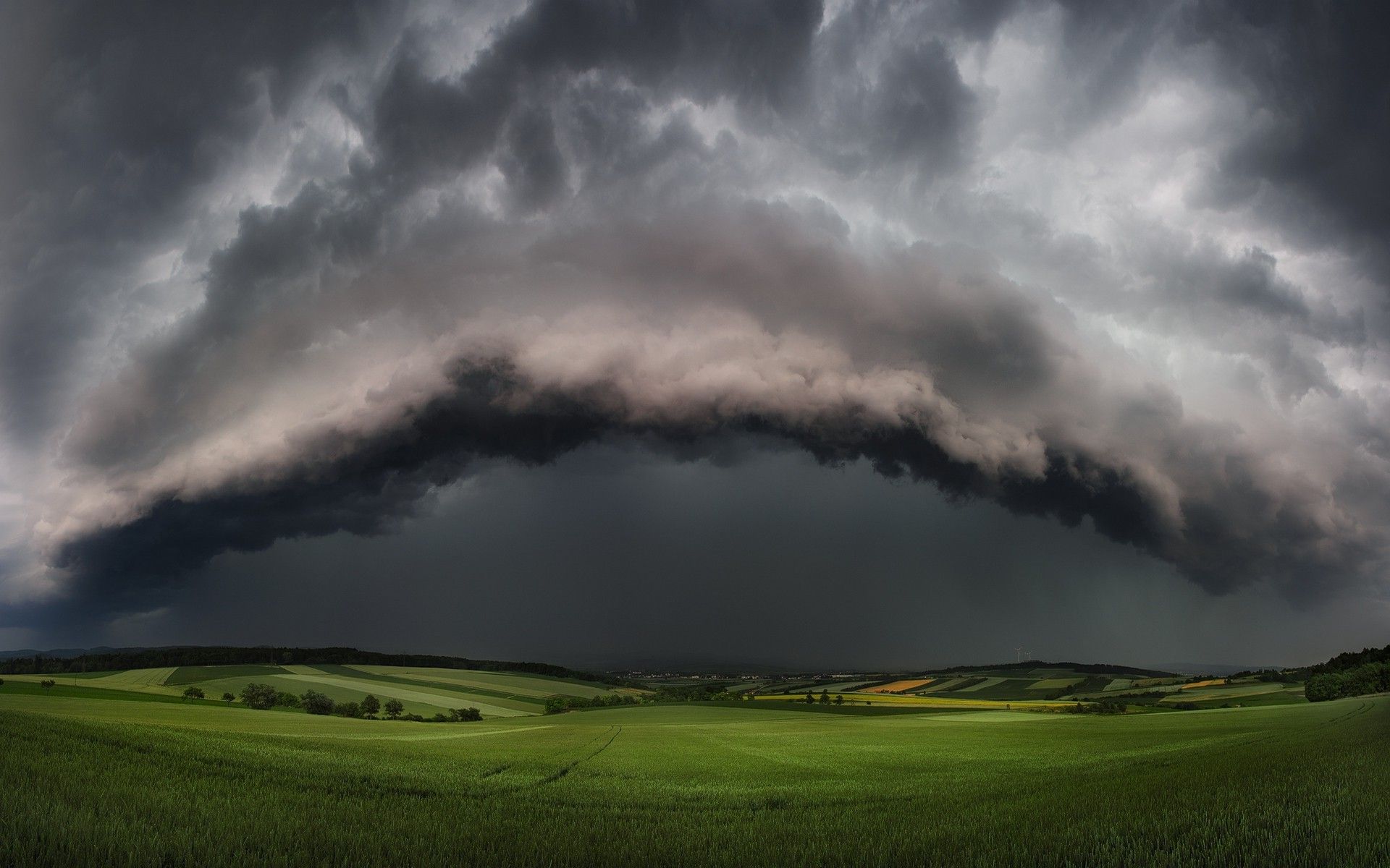 nature, Landscape, Supercell, Storm, Clouds, Field, Hill, Thunder ...