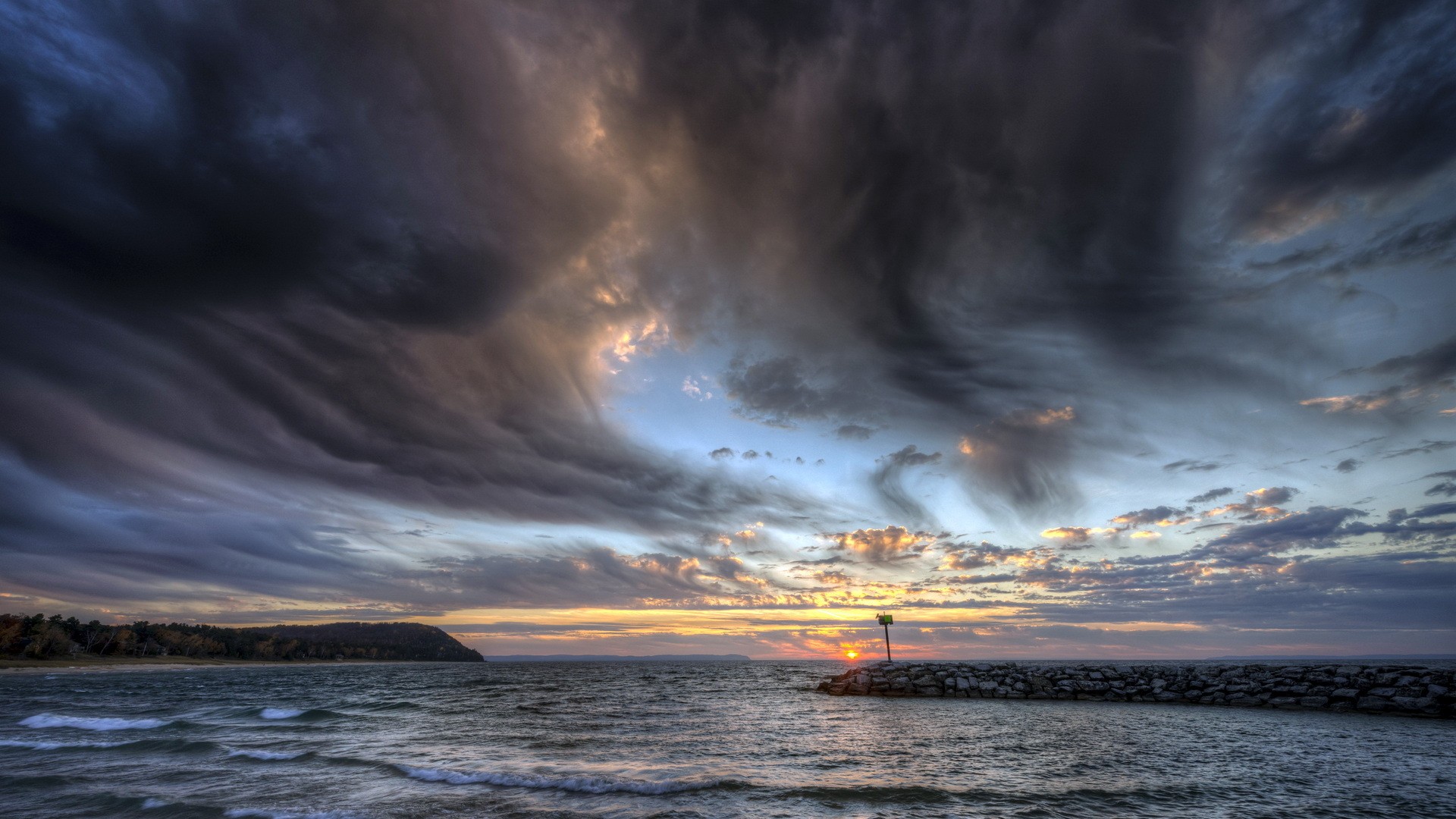 Sky: Clouds Storm Passing Seawall Wall Waves Sea Stone Pictures Sky ...
