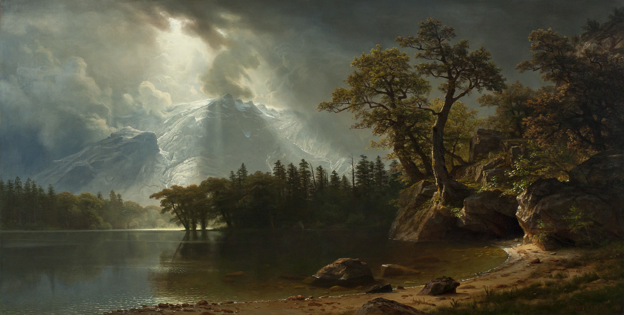 File:'Passing Storm over the Sierra Nevadas' by Albert Bierstadt ...