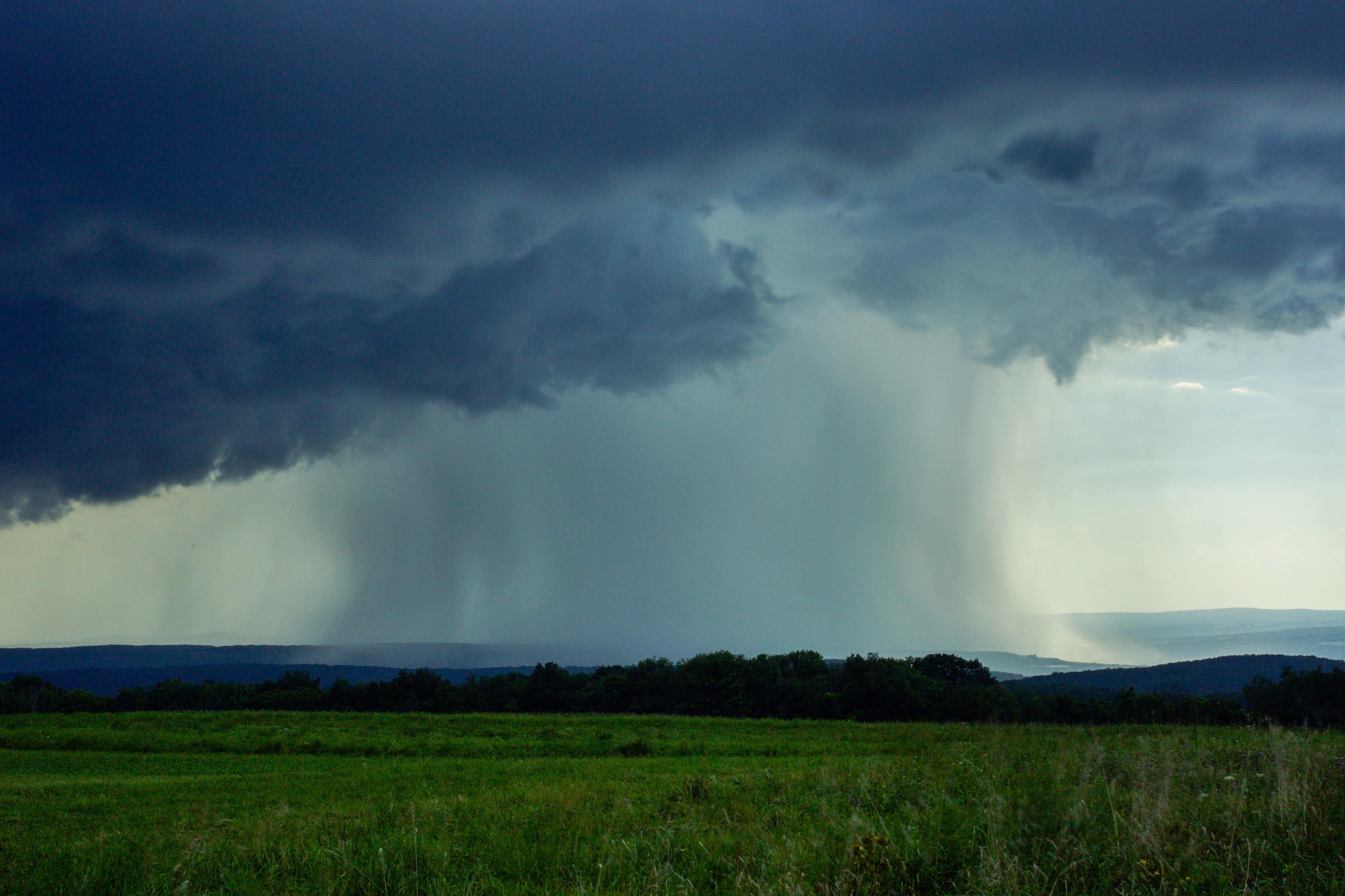 A rain storm passing over the rolling hills of Central New York (OC ...