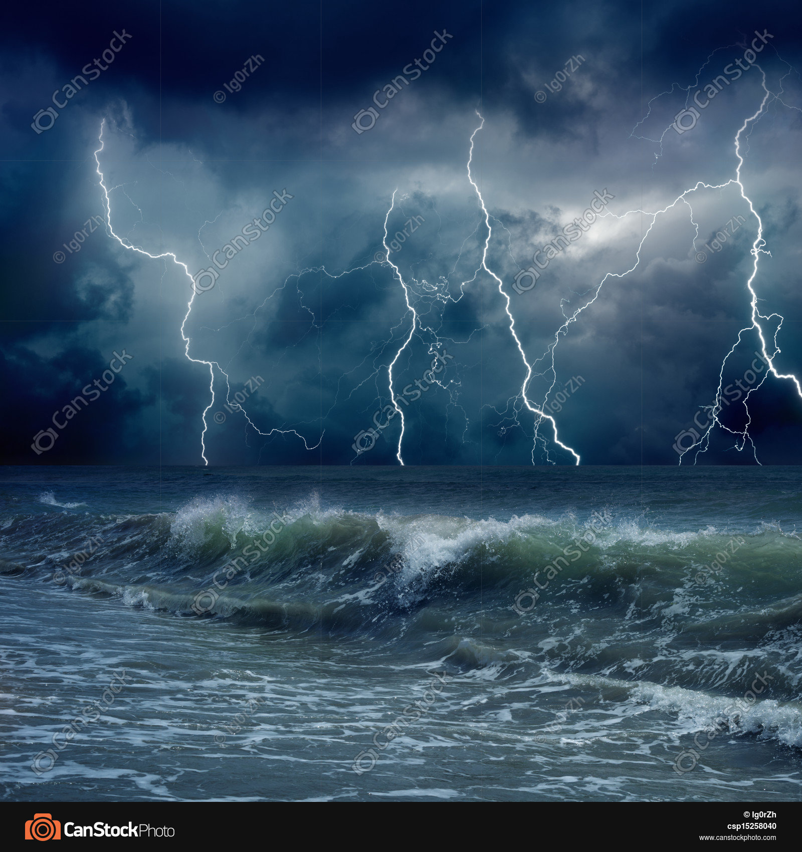 Stormy weather. Dramatic nature background - lightnings in ...