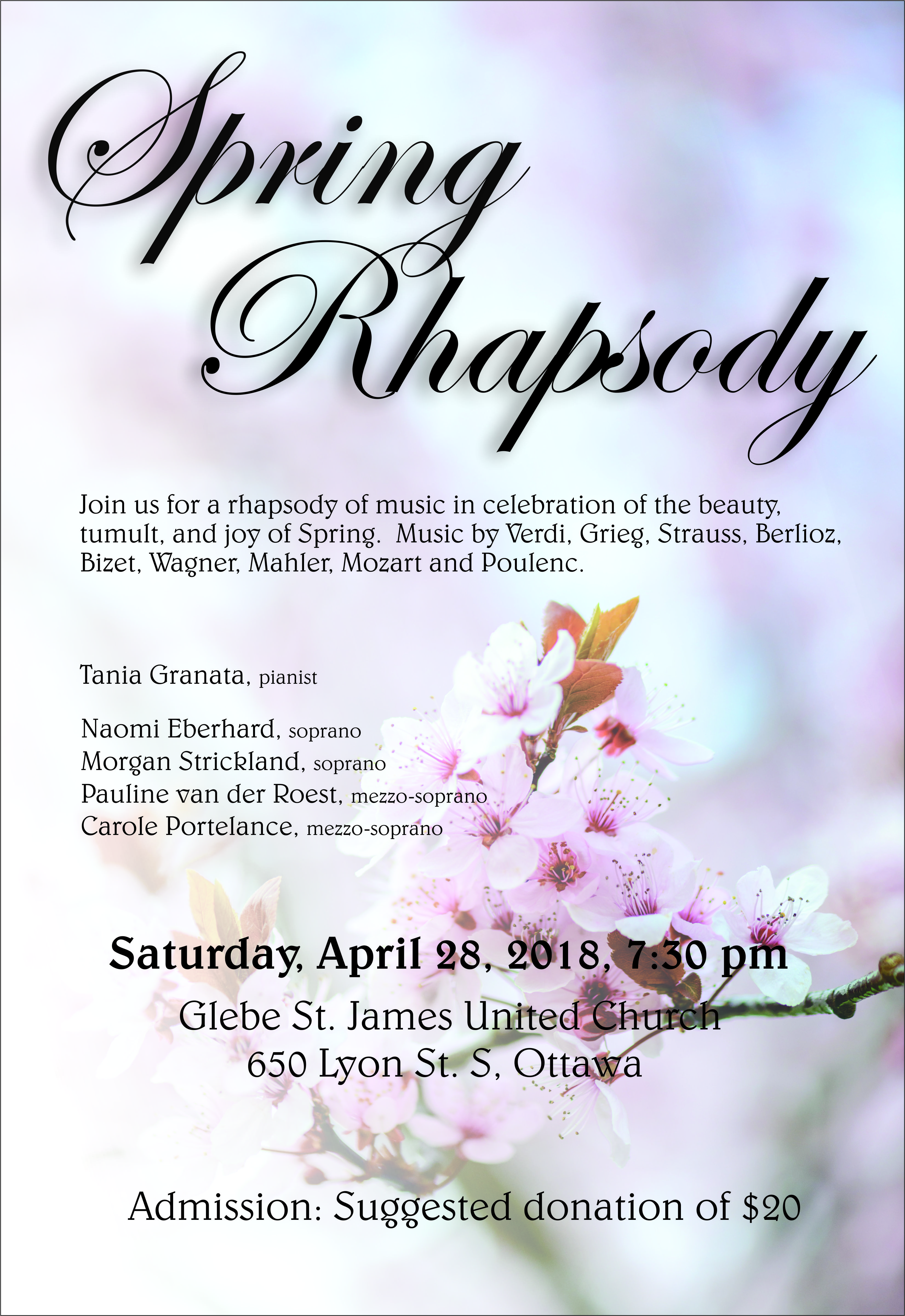Spring Rhapsody @ Glebe St. James United Church **POSTPONED ...