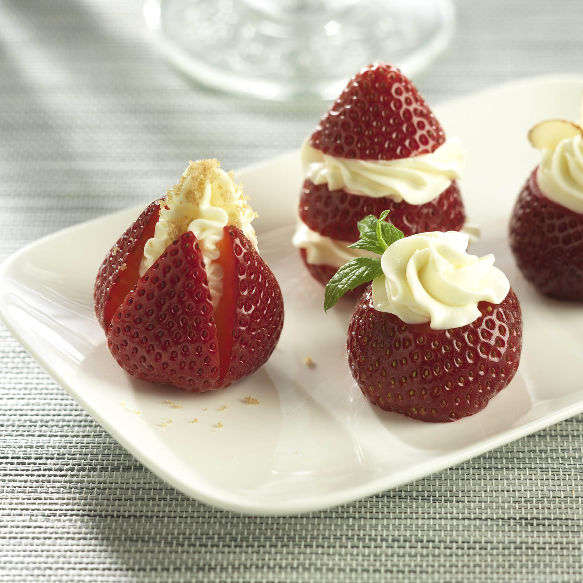 Strawberry in cream photo
