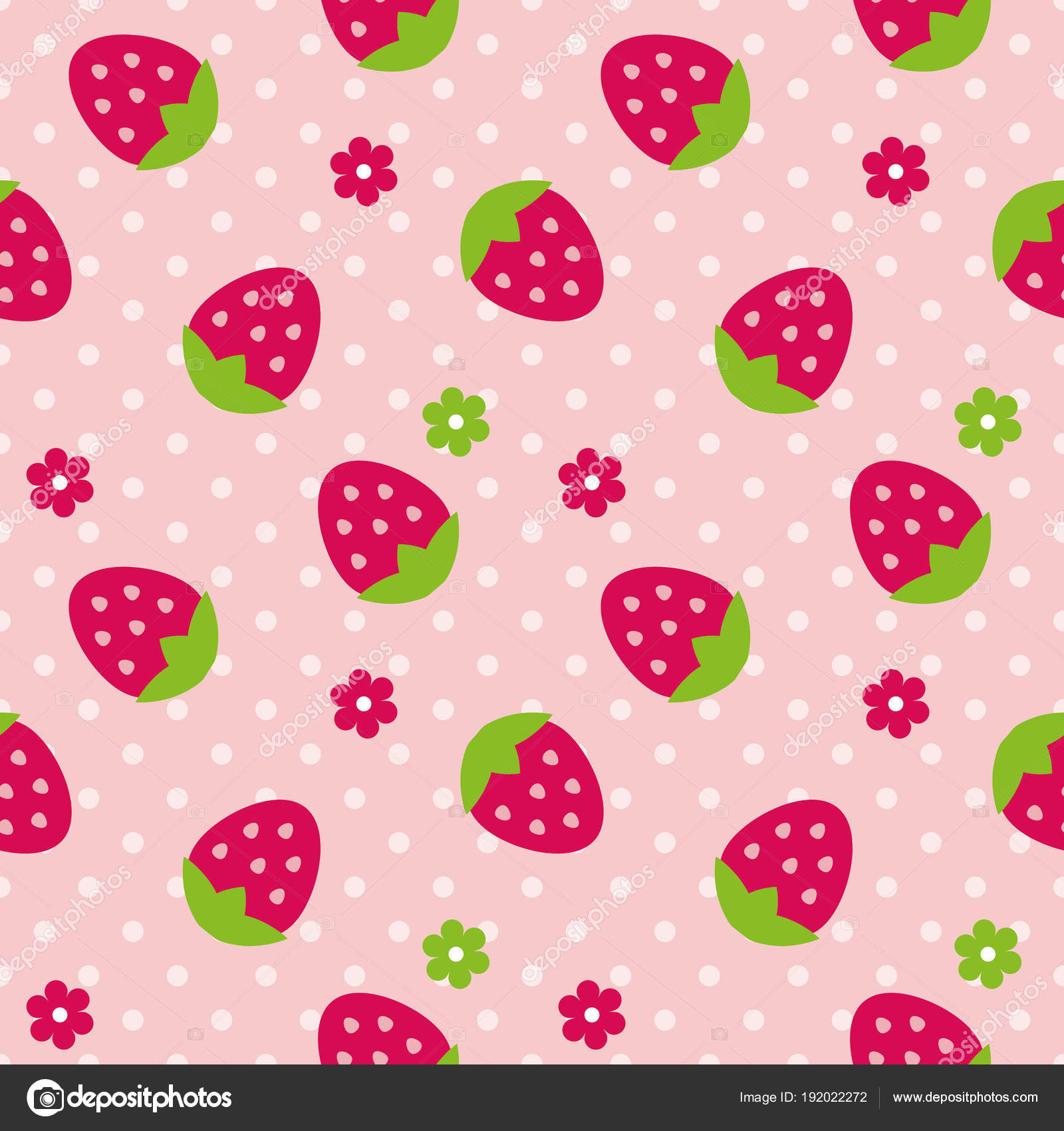Vector Seamless Repeating Illustration Children Pattern Strawberry ...