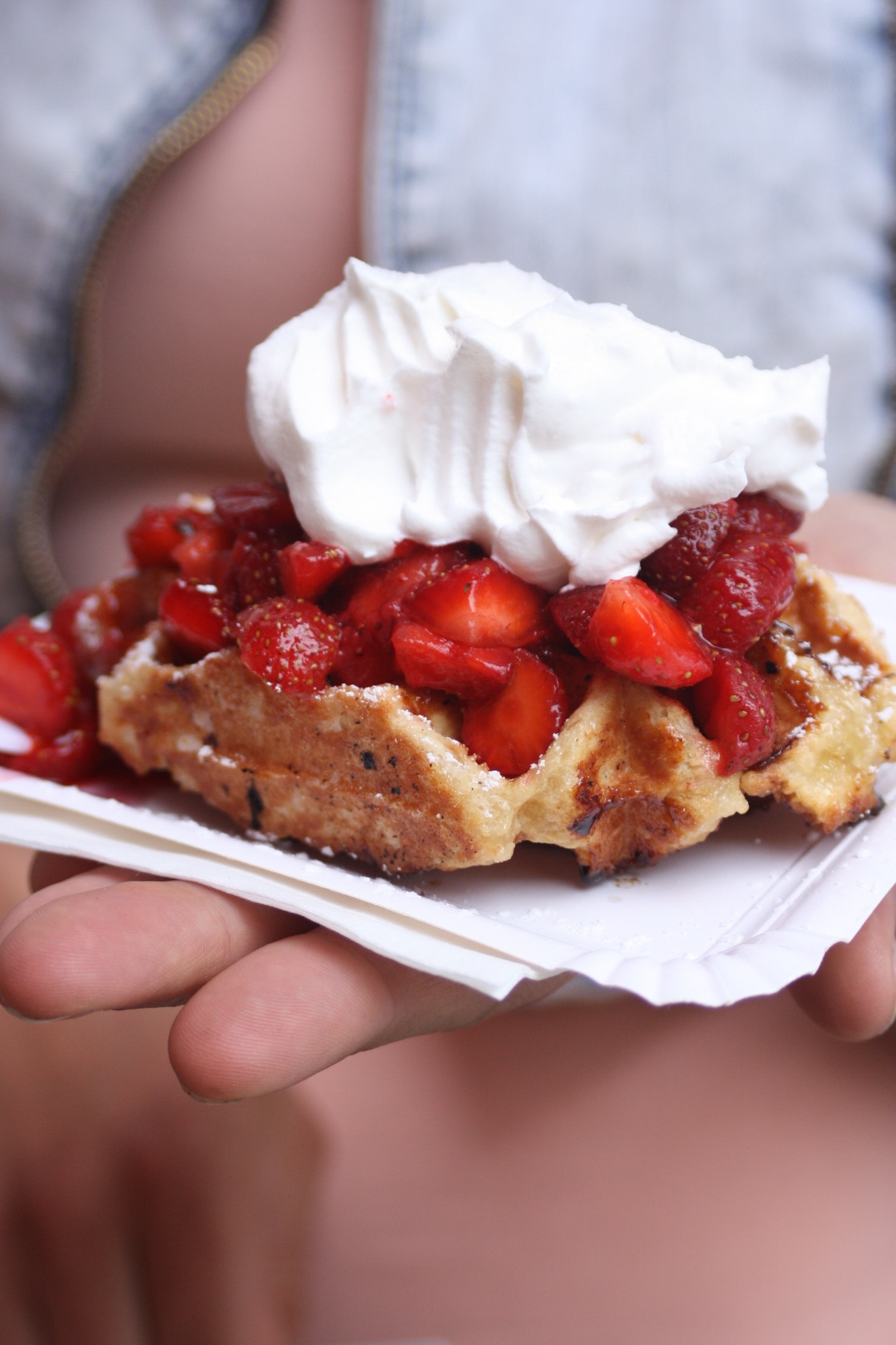 Strawberry pie with cream photo