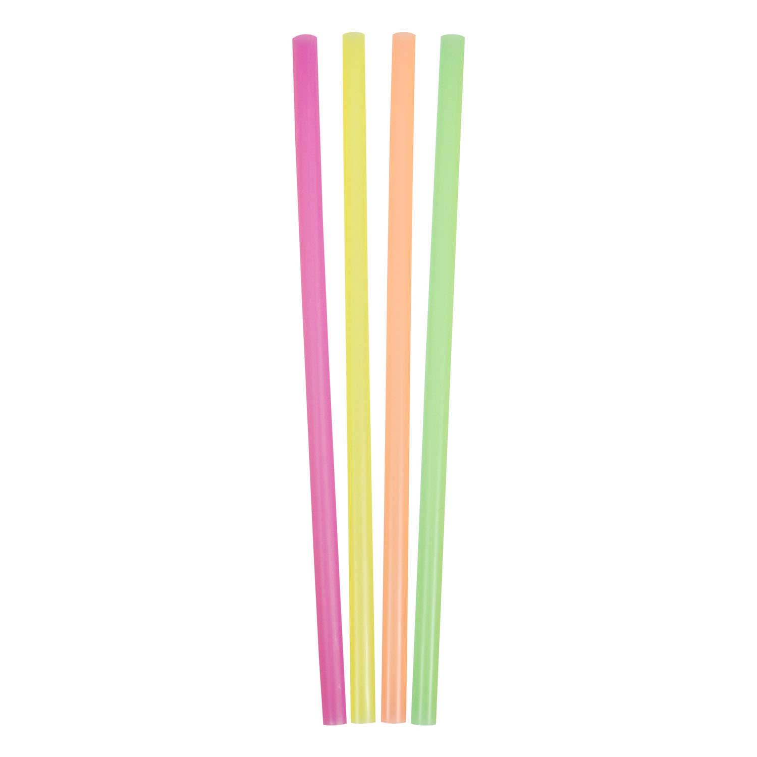 7.75" Unwrapped Super Jumbo Straws Assorted Neon - 1244006