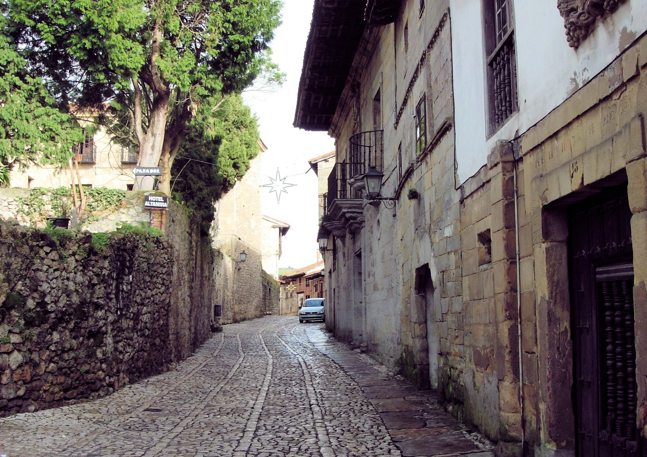 Street with traditional rustic houses photo