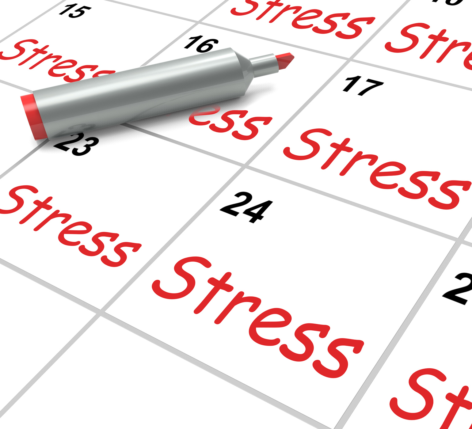 Stress calendar means pressured tense and anxious photo
