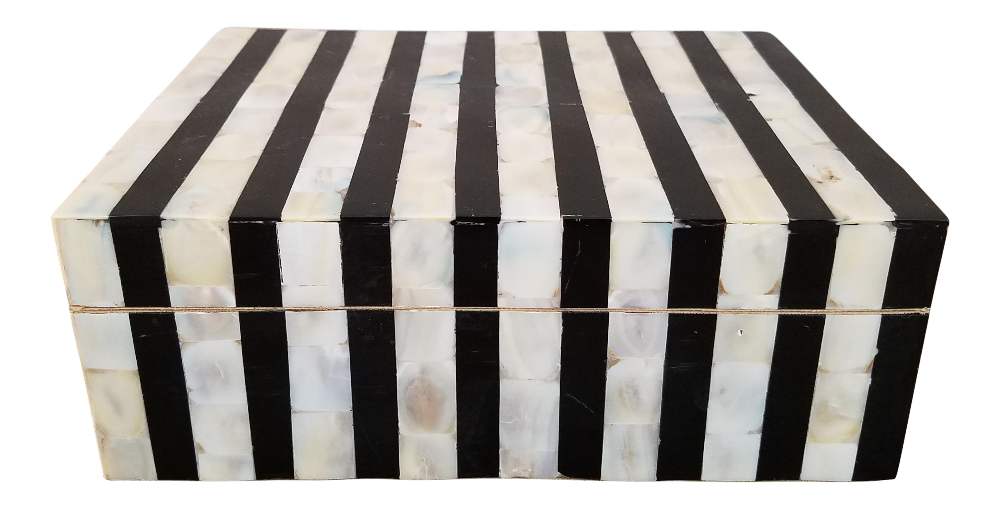 Striped Shell Inlay Box | Chairish