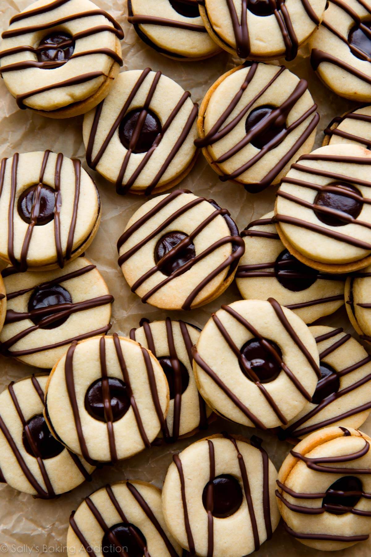 Striped Fudge Cookie Sandwiches from Sally's Cookie Addiction ...