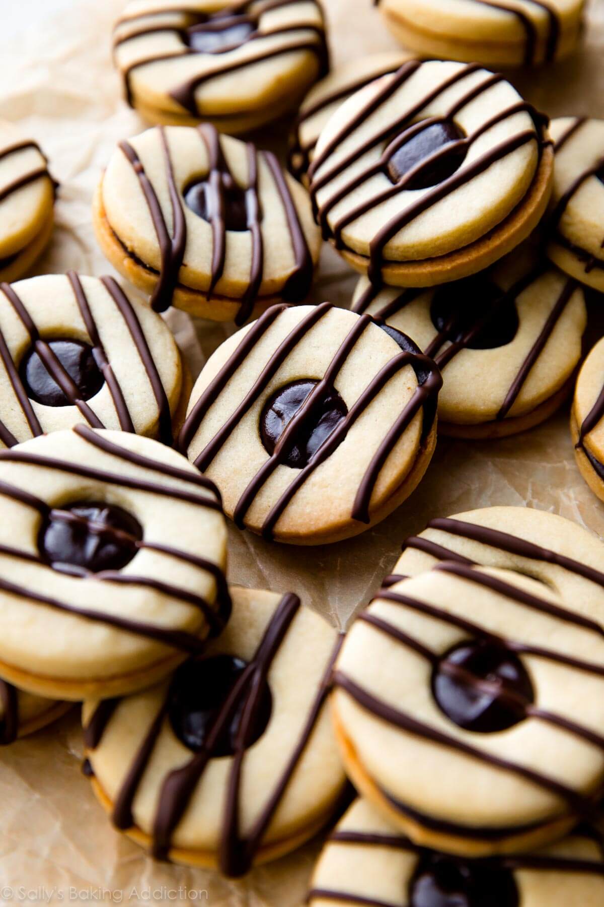 Striped Fudge Cookie Sandwiches from Sally's Cookie Addiction ...