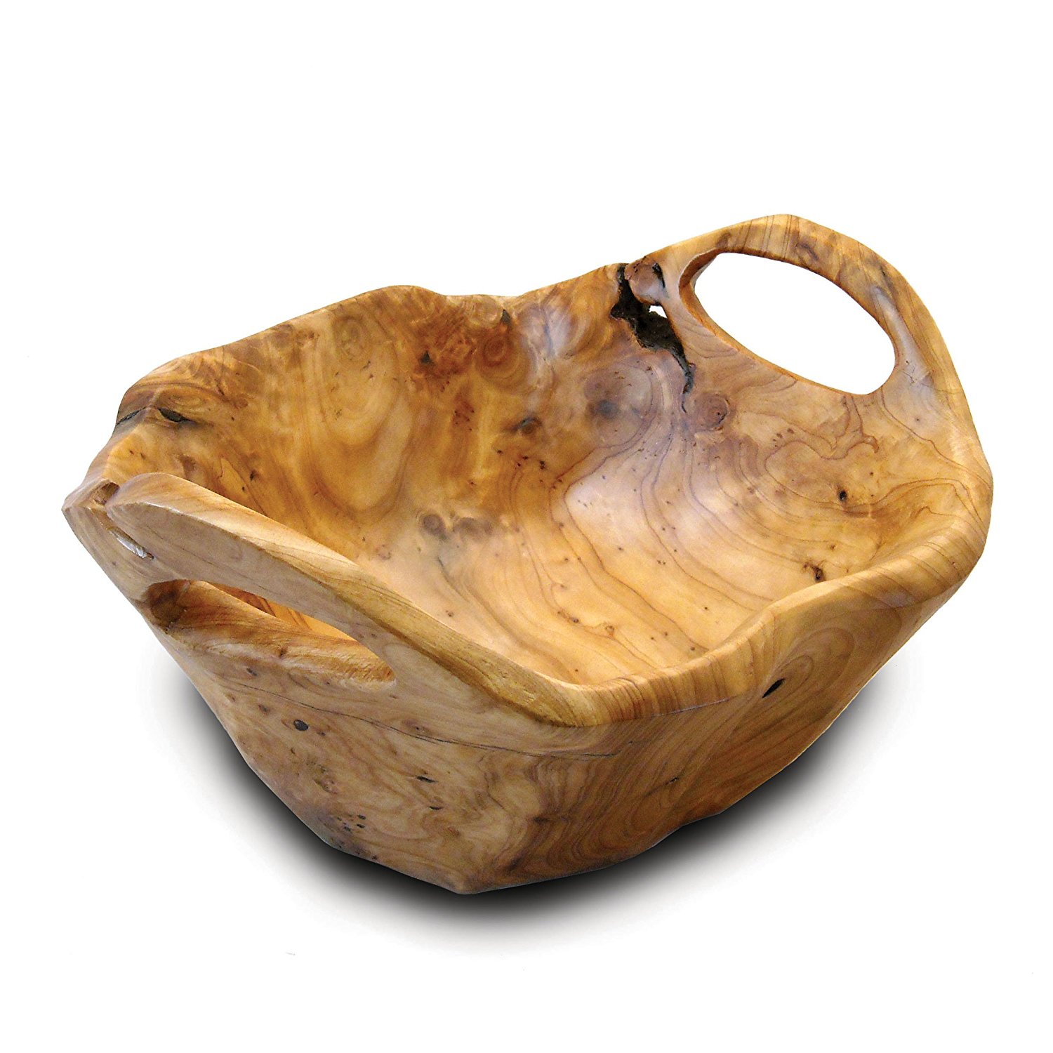 Amazon.com | Enrico 2225H Root Wood Medium Bowl with Handles ...