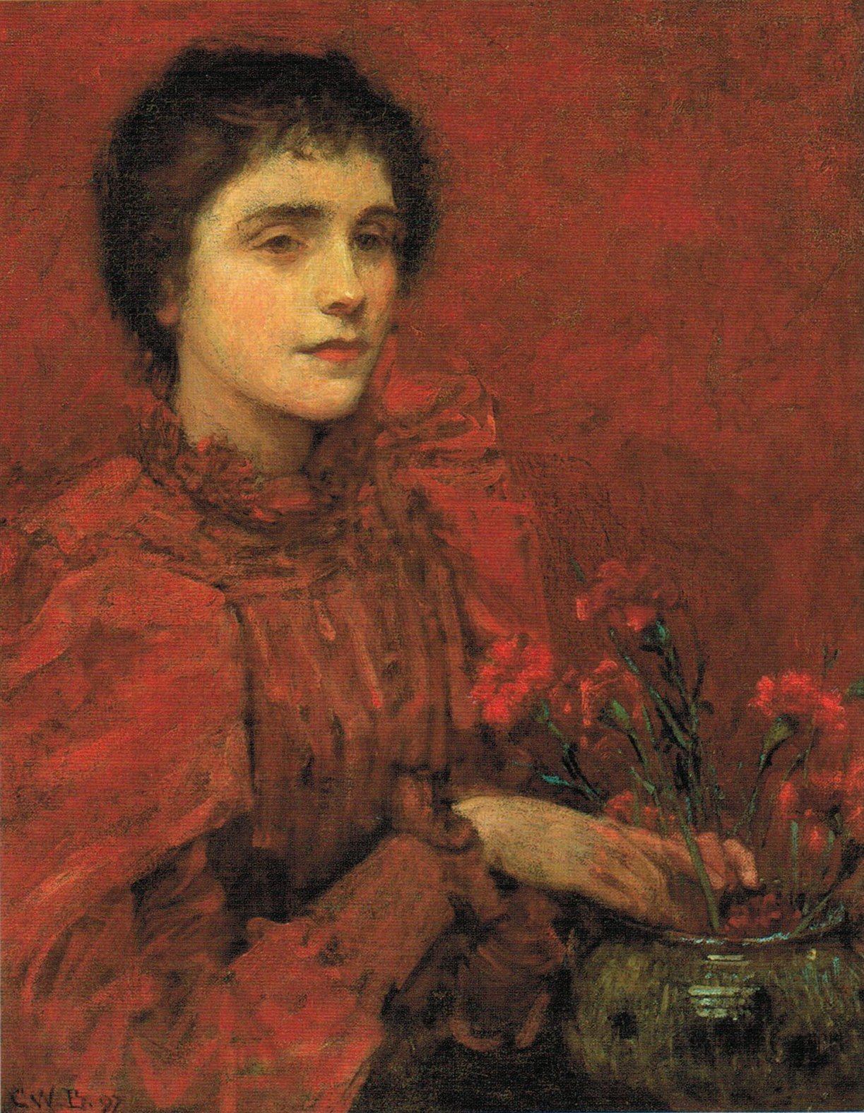 File:'Study in Red (Emily Gertrude Littlejohns Bartlett)' oil on ...