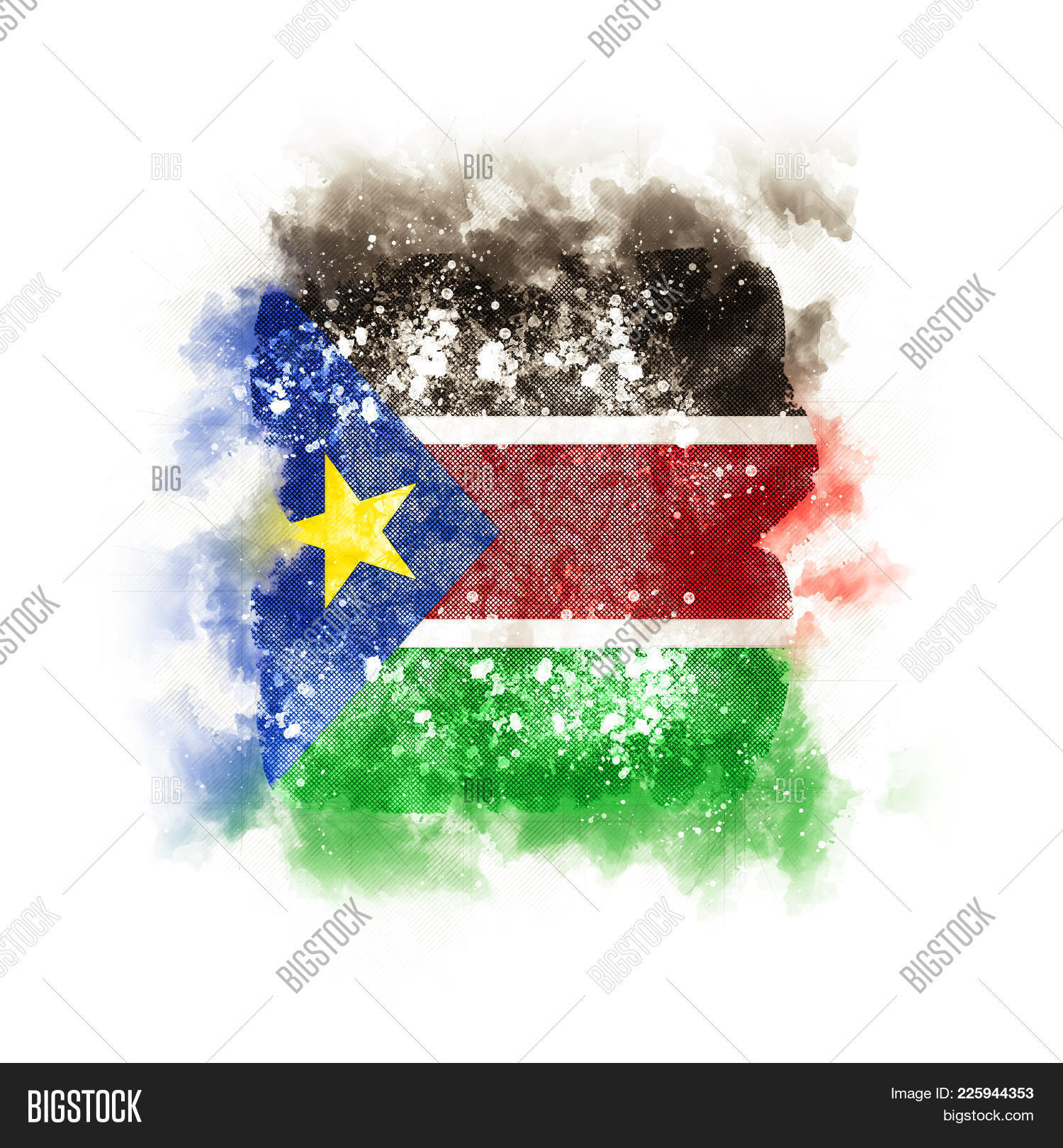Square Grunge Flag South Sudan Image & Photo | Bigstock