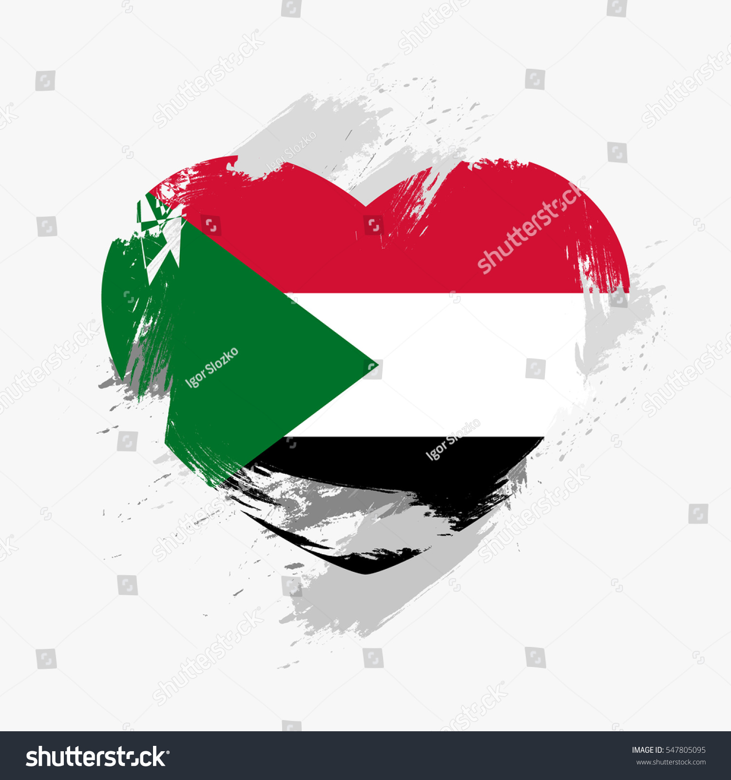 Flag Sudan Isolated On Grunge Heart Stock Photo (Photo, Vector ...