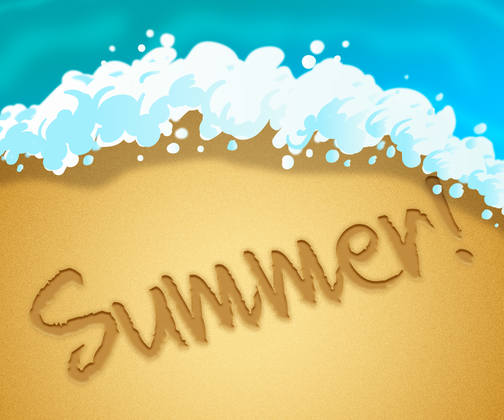 Summer beach means summertime vacation 3d illustration photo