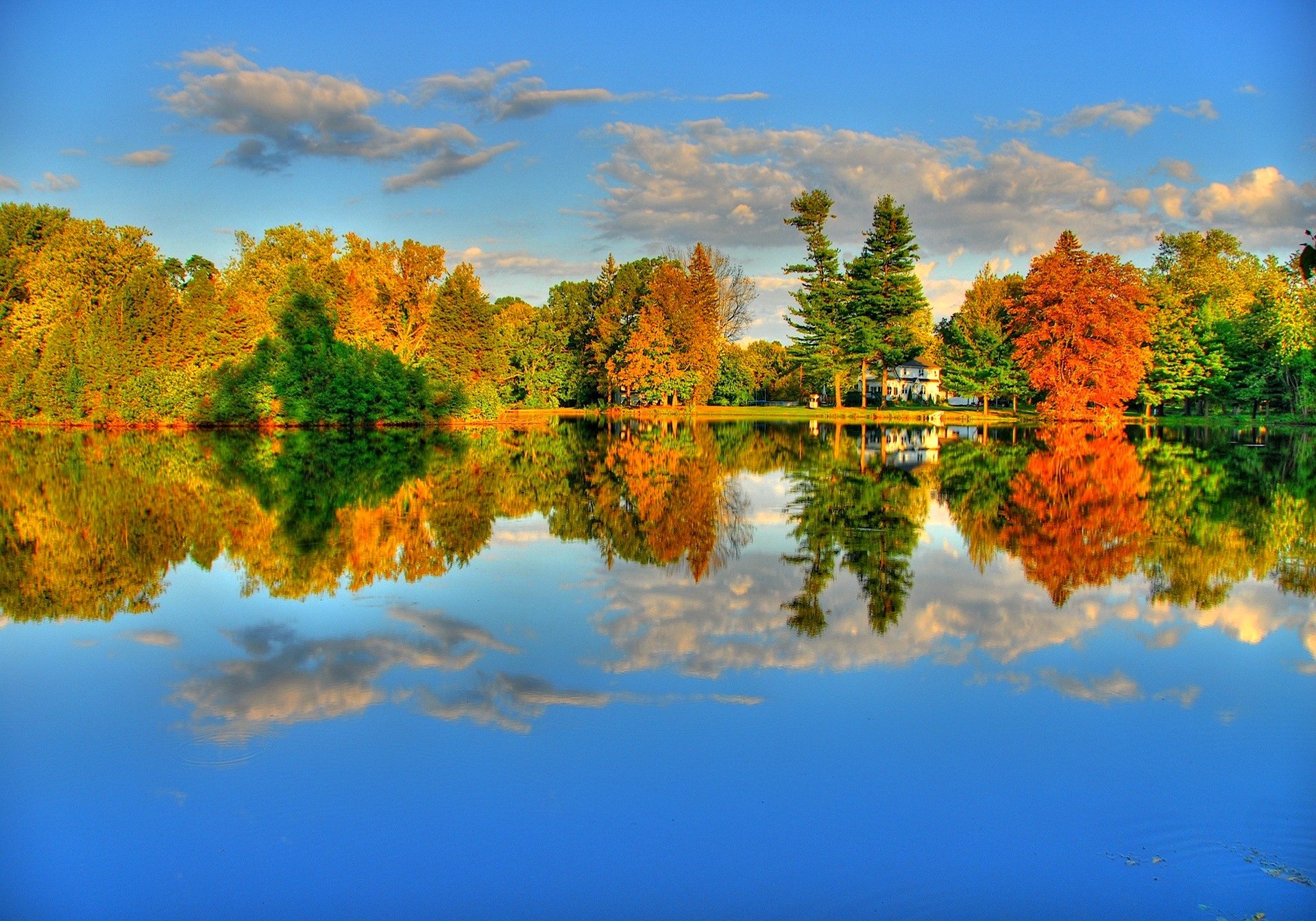 Lakes: Amazing Lake Reflection Colorful Blue Lakeshore Sky Water ...