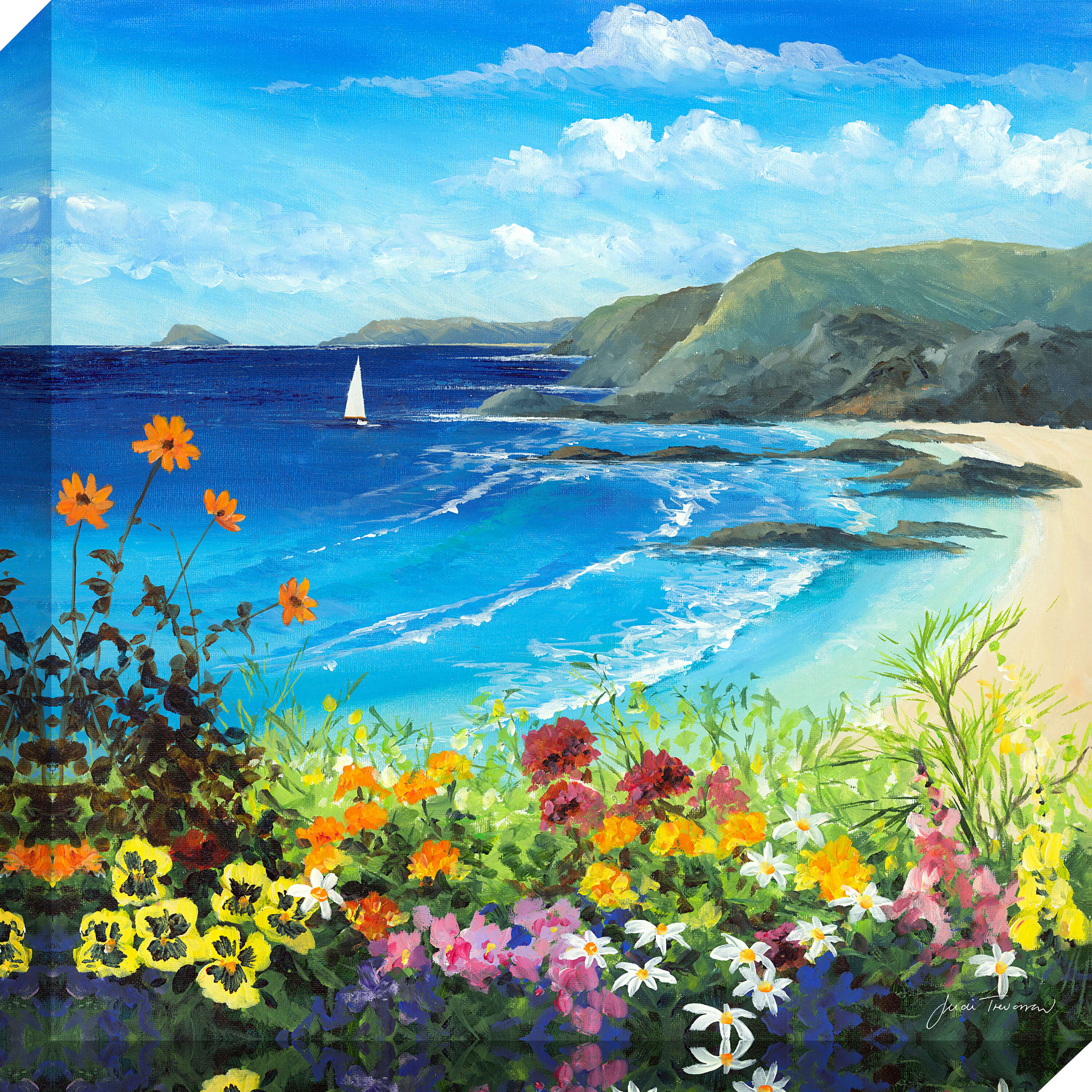 CAG053 Summer View - Canvases - Judi Trevorrow - Cornwall Art Galleries