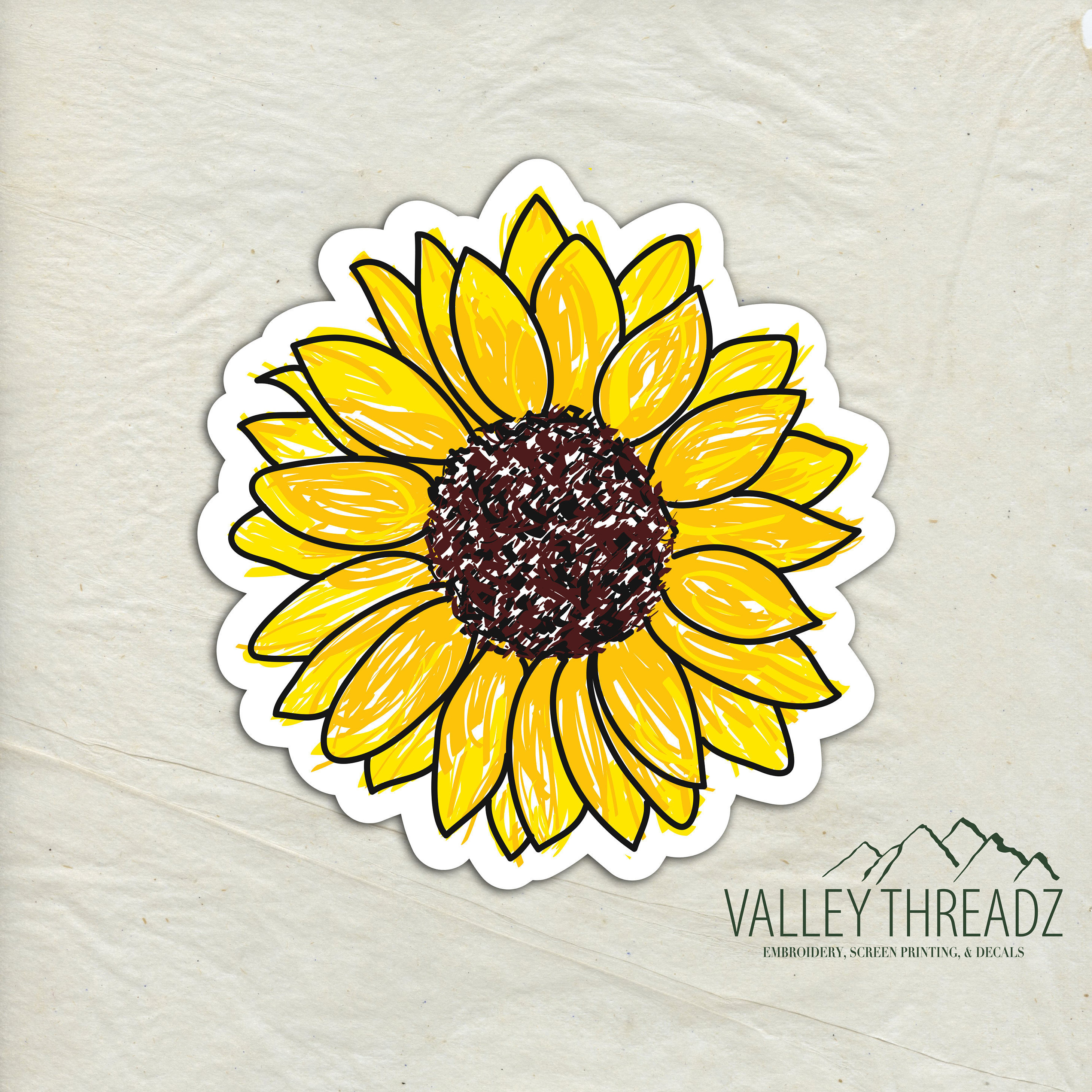 Sunflower Decal Sunflower Vinyl Sticker Sunflower Sticker