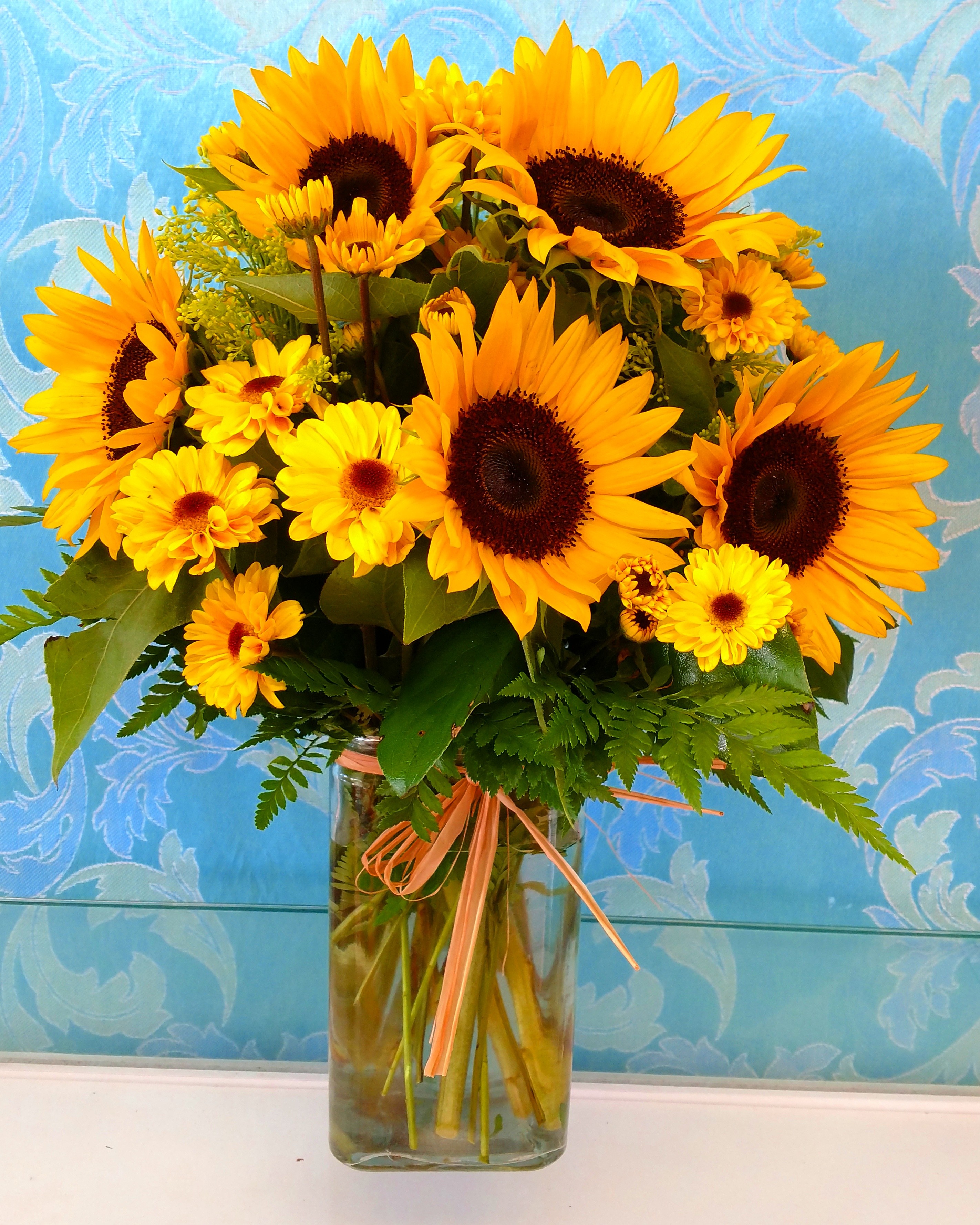 Delightful Sunflower Vase Bouquet in Downey, CA | Chita's Floral Designs