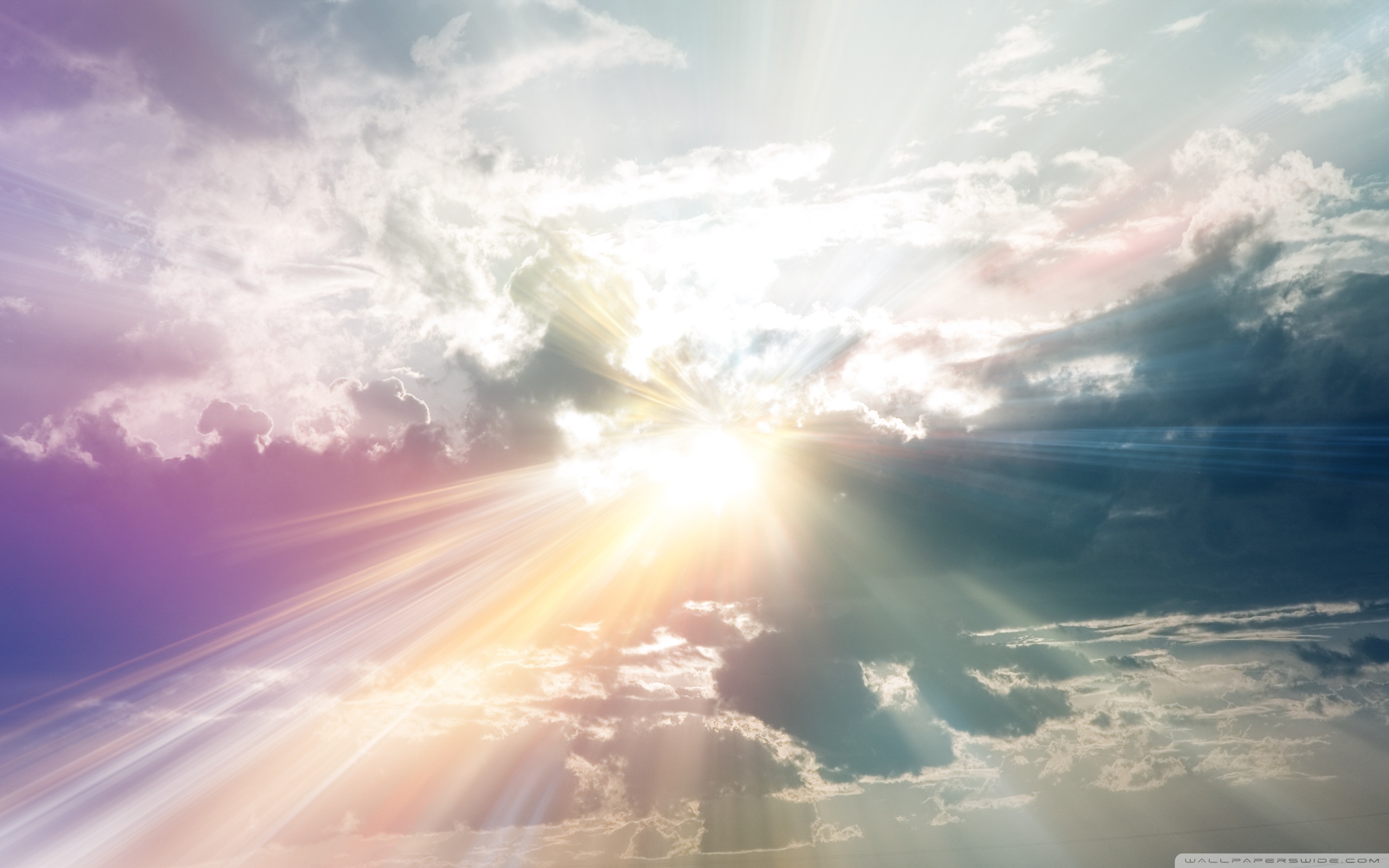 Sun Rays Through The Clouds Colorful ❤ 4K HD Desktop Wallpaper for ...