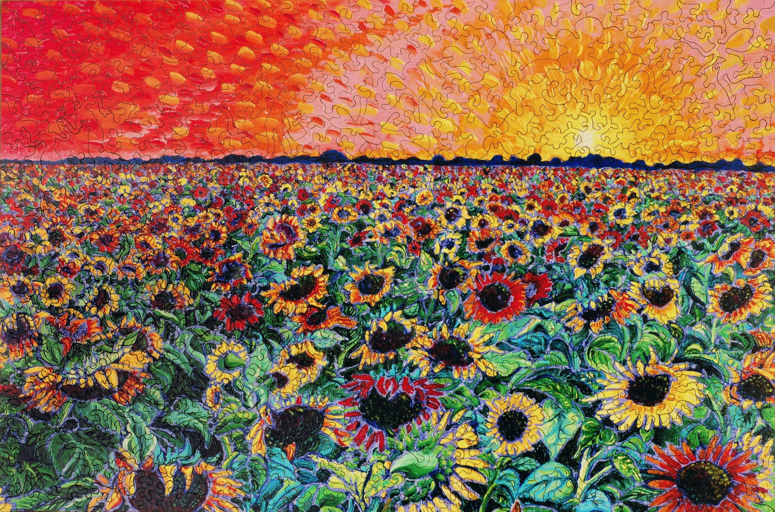 Sunflower Splatter Paint - Wooden Jigsaw Puzzle - Liberty Puzzles ...