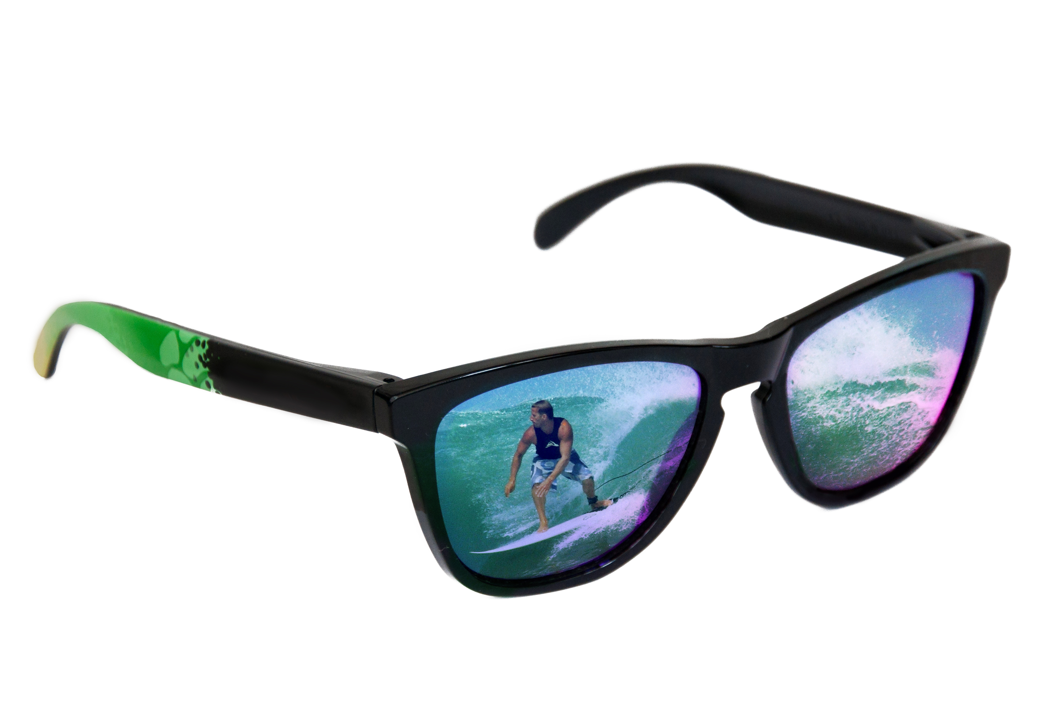 Sunglasses with surfer reflection photo