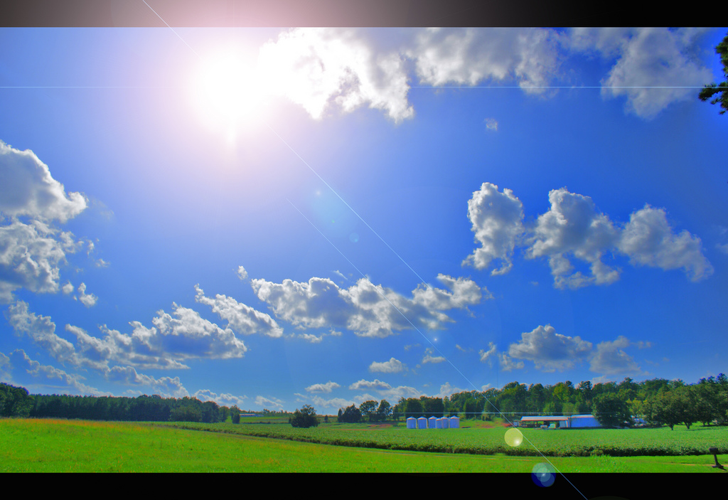 Sunny sky with clouds photo