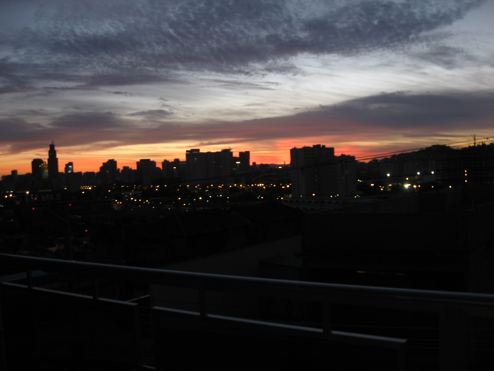 Sunset, Buildings, City, Clouds, Colors, HQ Photo