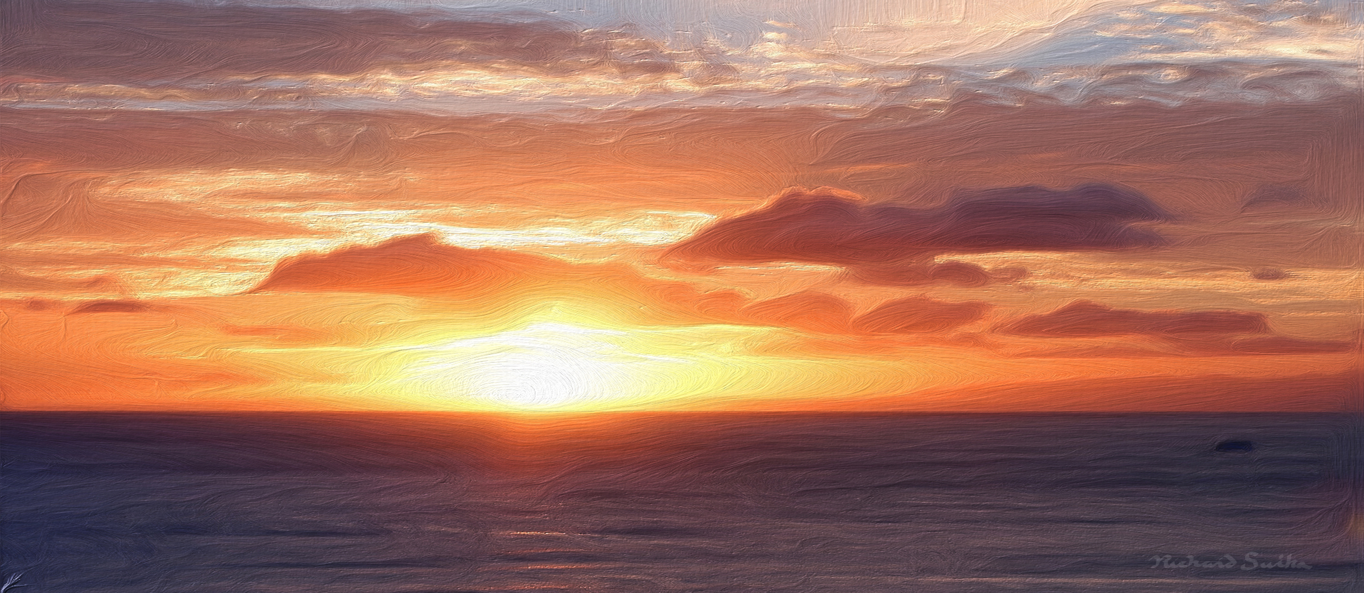 Hazy Ocean Sunset 4600x2000 by ricswika on DeviantArt